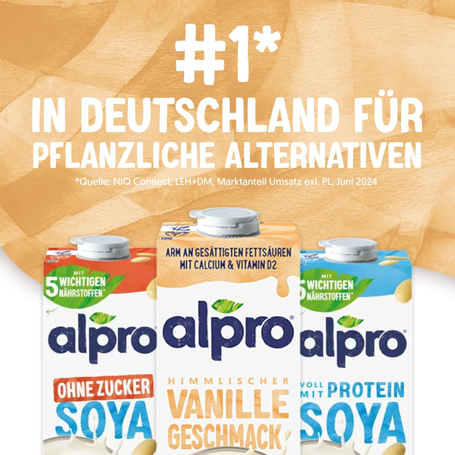 Alpro Sojadrink Vanille Pflanzlicher Drink Vegan 8x1L