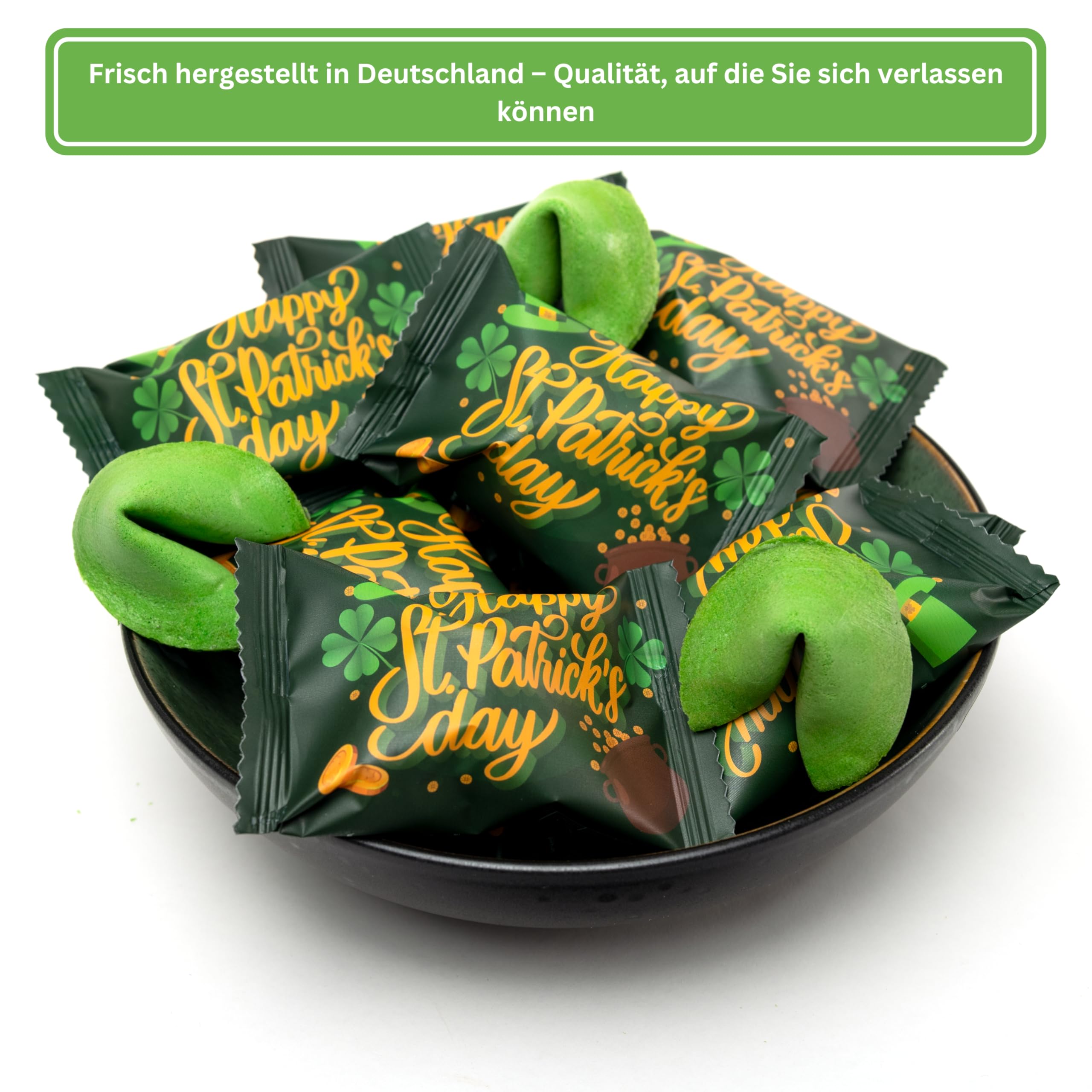 Lucky Treats Glückskekse - 25 Stück - Schön, dass du da bist - Gastgeschenke Hochzeit Deko - Sprüche auf Deutsch & Englisch - regional hergestellt