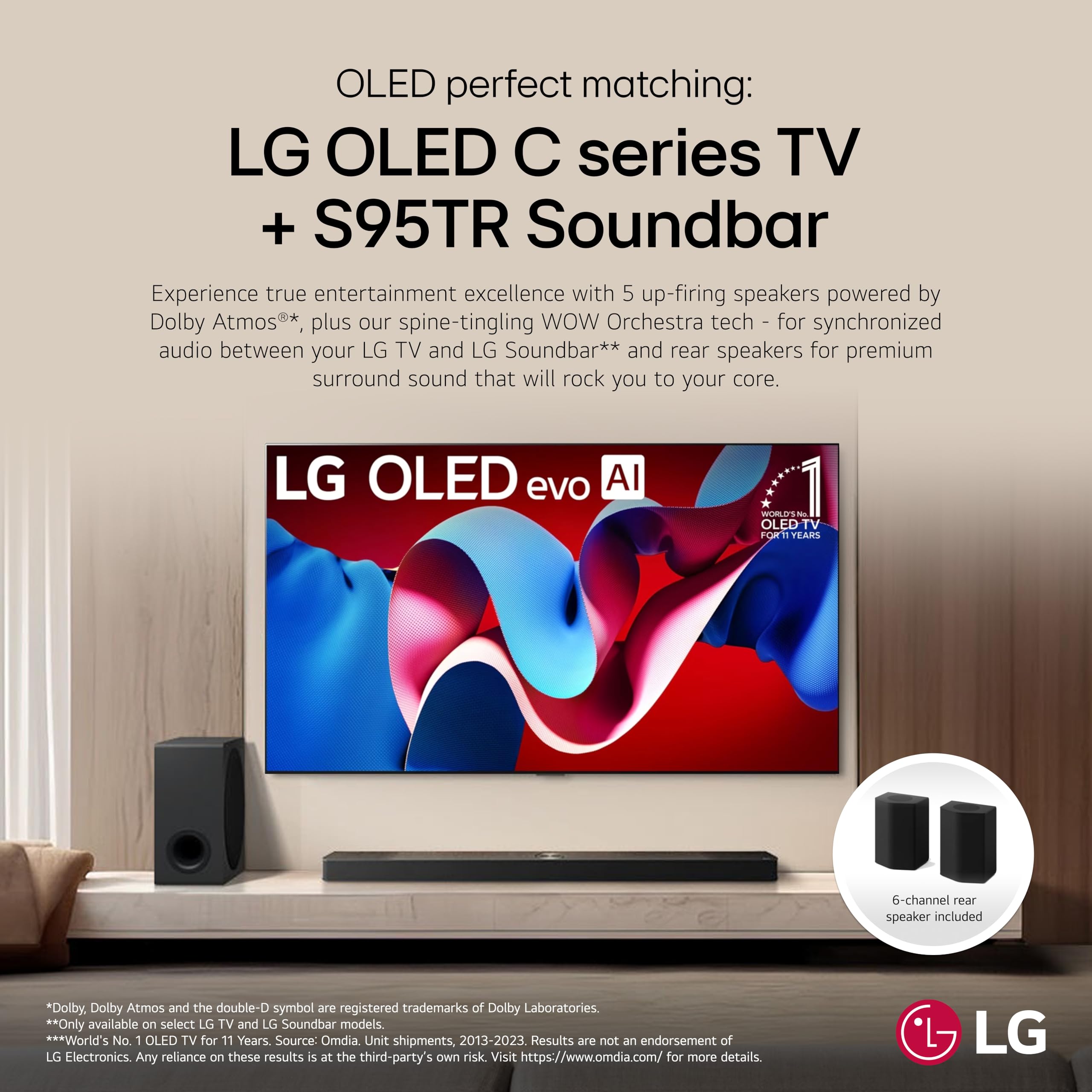 LG 42-Inch Class OLED evo C4 Series Smart TV 4K Processor Flat Screen with Magic Remote AI-Powered with Alexa Built-in (OLED42C4PUA, 2024)