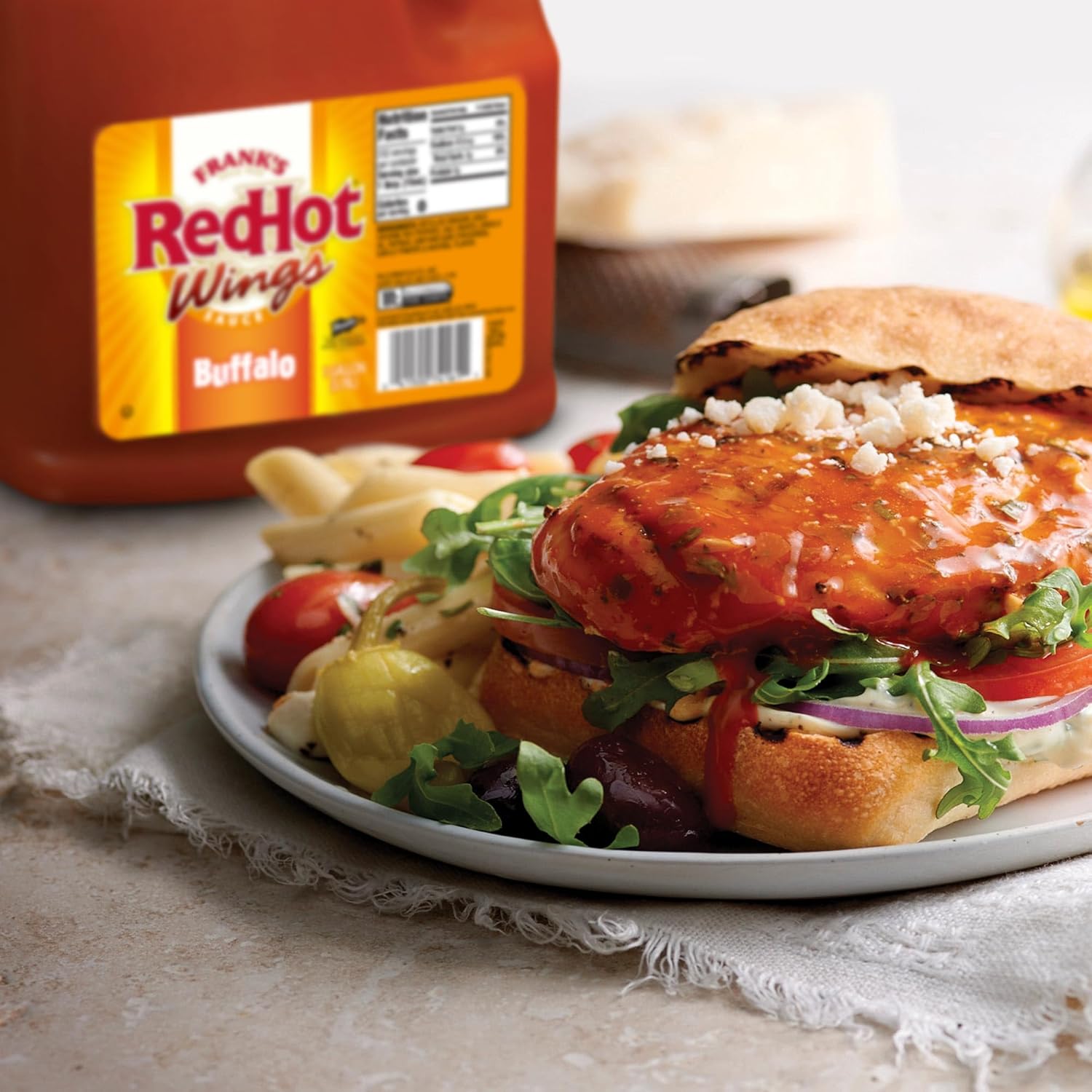 Frank's RedHot Original Buffalo Wings Sauce, 1 gal - 1 Gallon Bulk Container of Buffalo Hot Sauce with a Bold, Spicy Flavor Perfect for Wings, Dressings, Dips and More