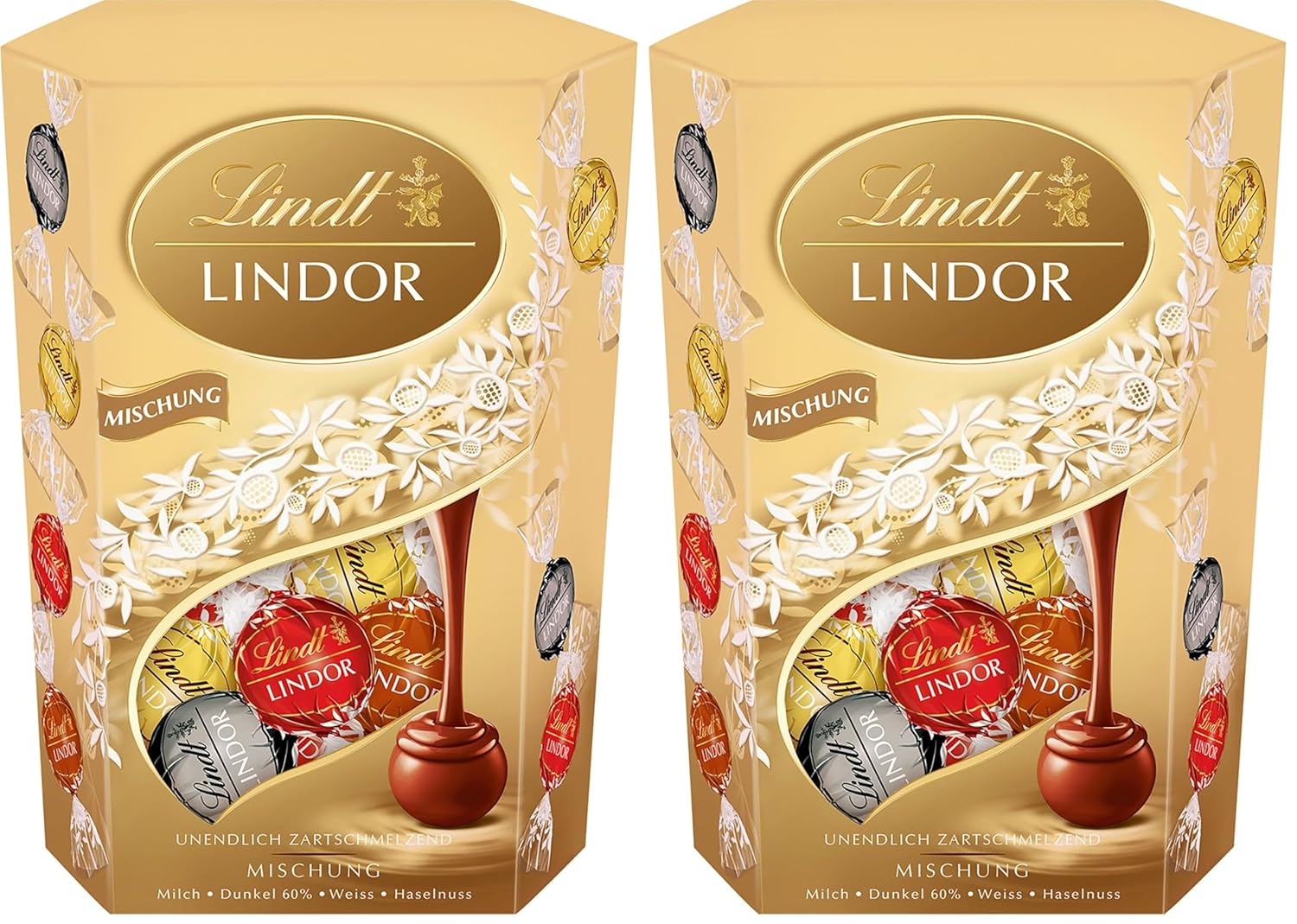 Lindt Schokolade | LINDOR Cornet Pistazie | 500g | 38 Kugeln in Vollmilchschokolade mit zartschmelzender Pistazien Füllung im süßen Cornet | Schokoladen Geschenk