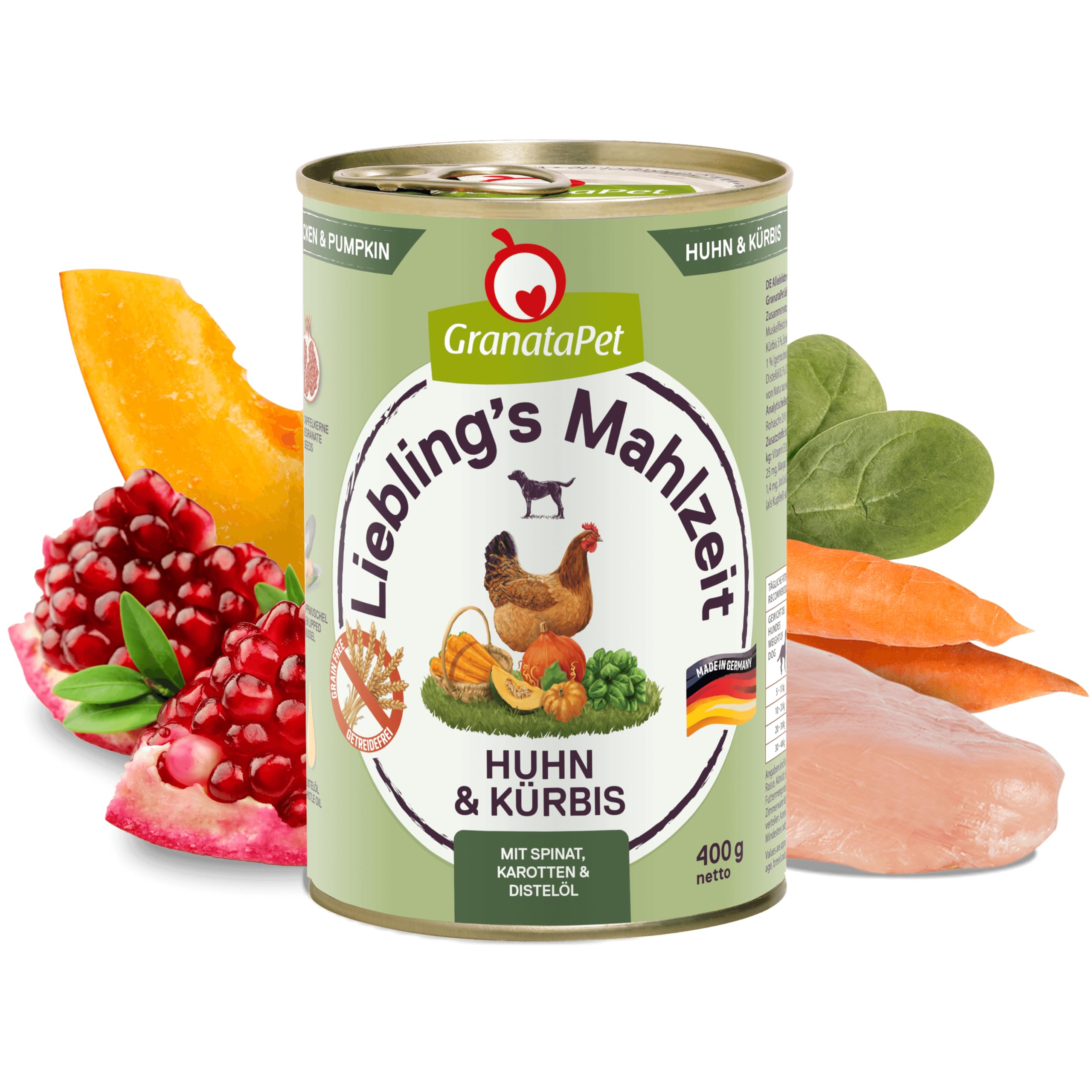 GranataPet Liebling's Mahlzeit Multipack 2, Nassfutter für Hunde im Probierpaket, Alleinfuttermittel ohne Getreide, Hundefutter mit hohem Fleischanteil & hochwertigen Ölen, 6 x 800 g