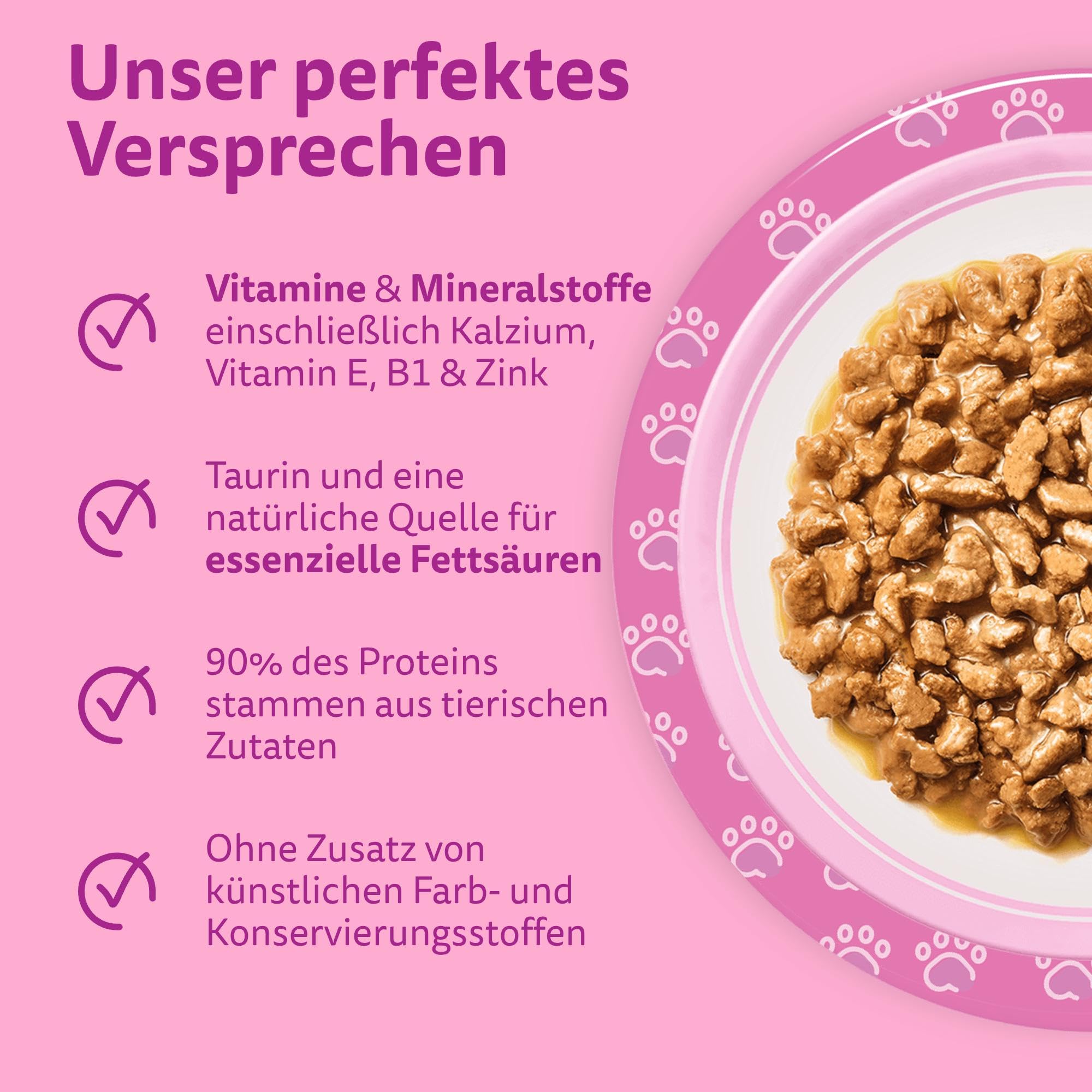 Whiskas Junior Katzennassfutter Klassische Auswahl in Sauce, 48 Portionsbeutel, 12x85g (4er Pack) – Hochwertiges Katzenfutter nass, für heranwachsende Katzen von 2 bis 12 Monaten