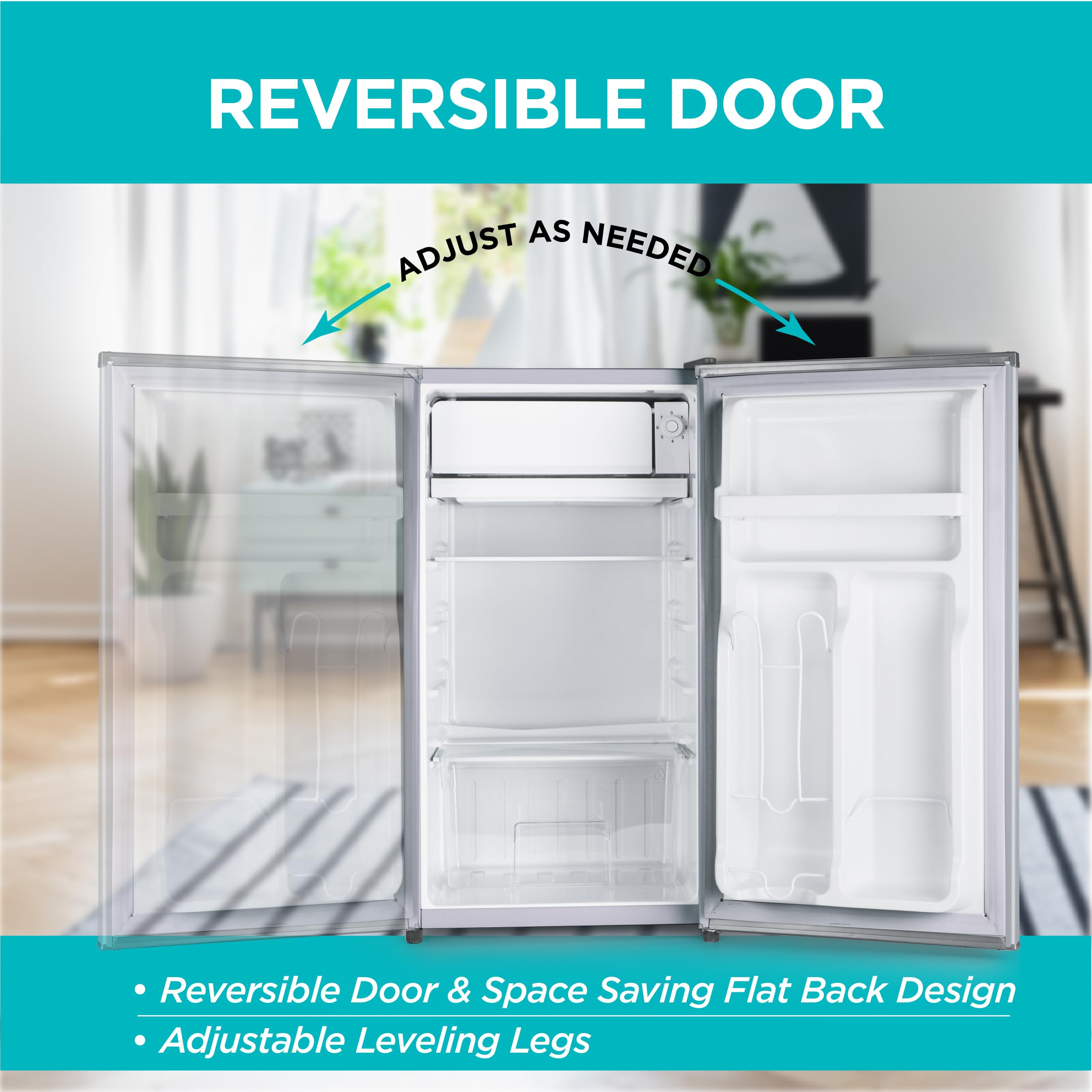 BLACK+DECKER 1.7 Cu. Ft. Compact Refrigerator, ENERGY STAR Certified, Single Door Mini Fridge with Chiller Compartment, Personal Fridge for Home or Dorm Room, R600a Refrigerant, BCRK17W, White