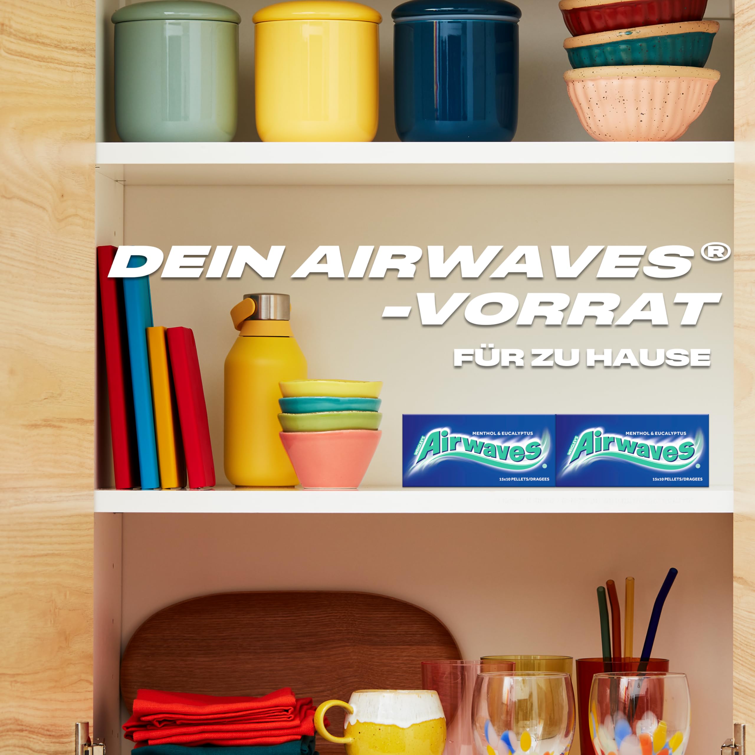 Airwaves Kaugummi Zuckerfrei, Strong, 30 x 10 Dragees, Großpackung Chewing Gum, Mit Natürlichem Menthol, Kaugummi ohne Zucker mit Minz Frische (300 Dragees)