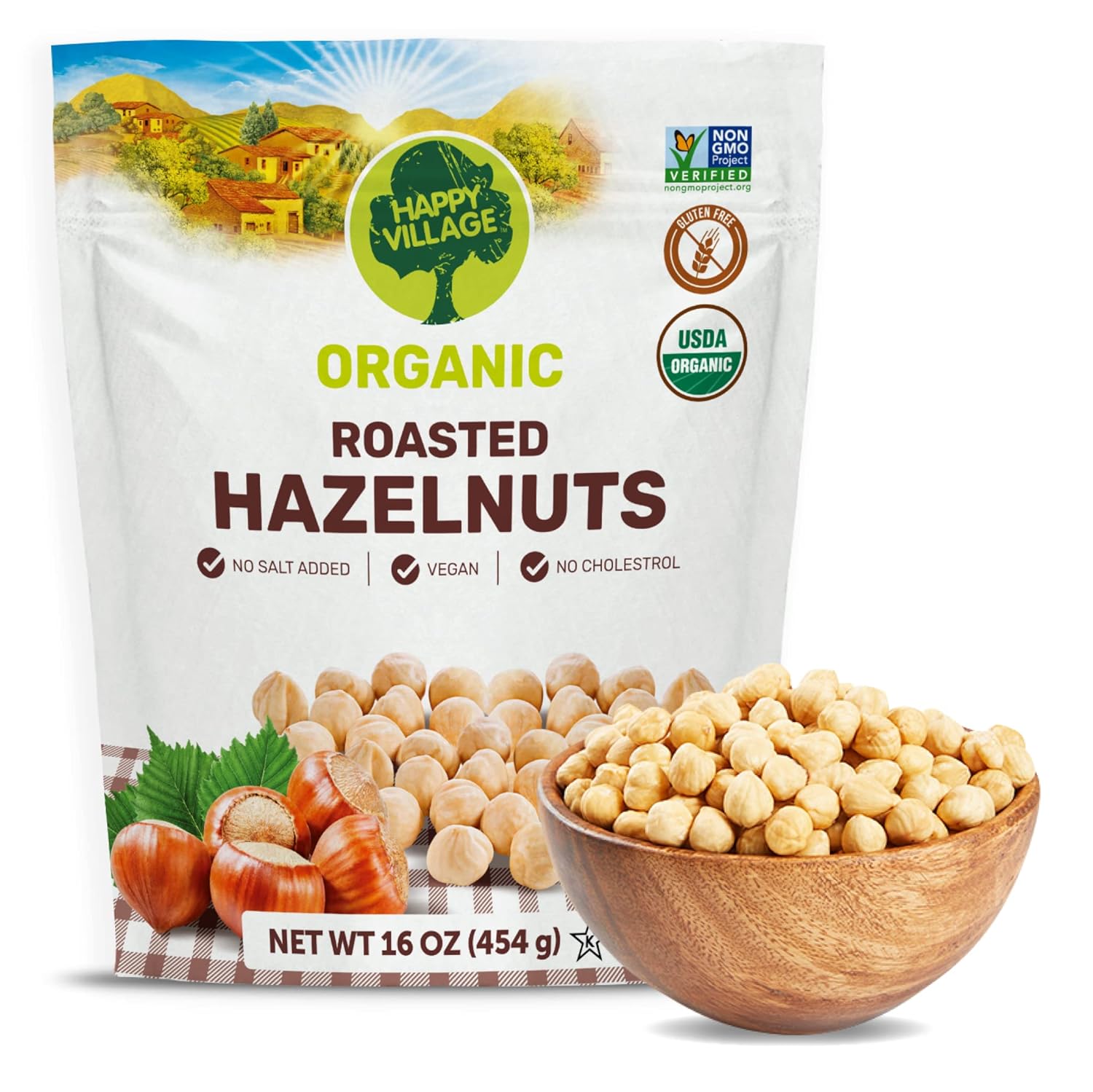 Happy Village Organic Whole Dried Strawberries, 18 OZ Resealable Pack - Soft & Juicy, Kosher, Non-GMO, No Refined Sugar, Apple Juice Infused Dried Strawberry
