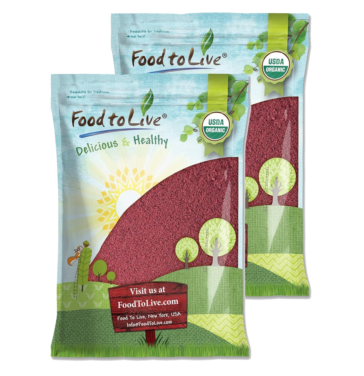 Food to Live Organic Blueberry Powder, 1 Pound - Non-GMO, Unsulfured, Raw, Vegan, Bulk, Great for Juices, Smoothies, and Instant Breakfast Drinks, Contains Maltodextrin, No Sulphites