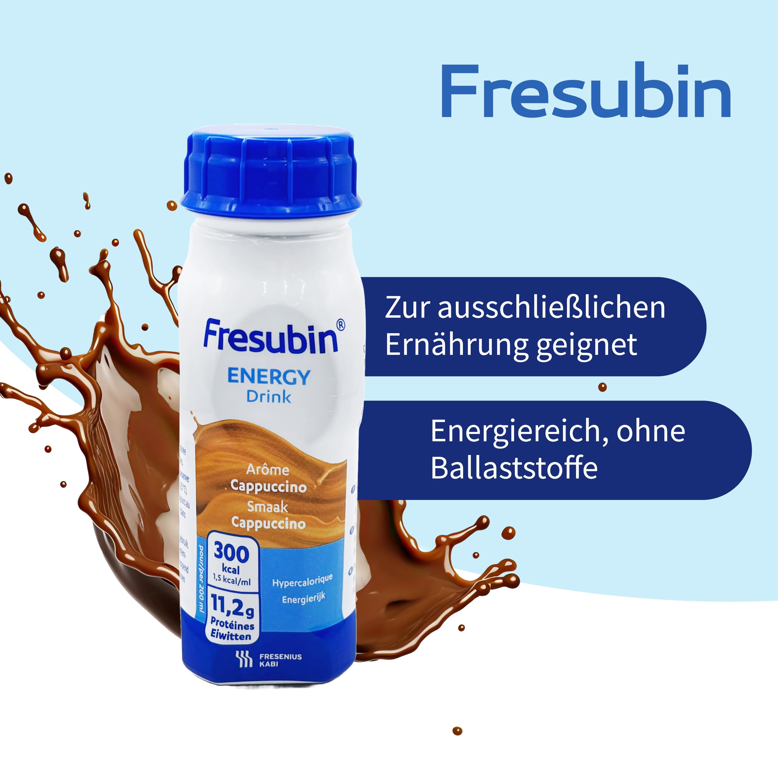Fresubin Energy Drink - Mischkarton Hochkalorische Trinknahrung von Fresenius Kabi in 6 Geschmacksrichtungen, 300 kcal pro Flasche (200 ml (24er Pack), Mischkarton)