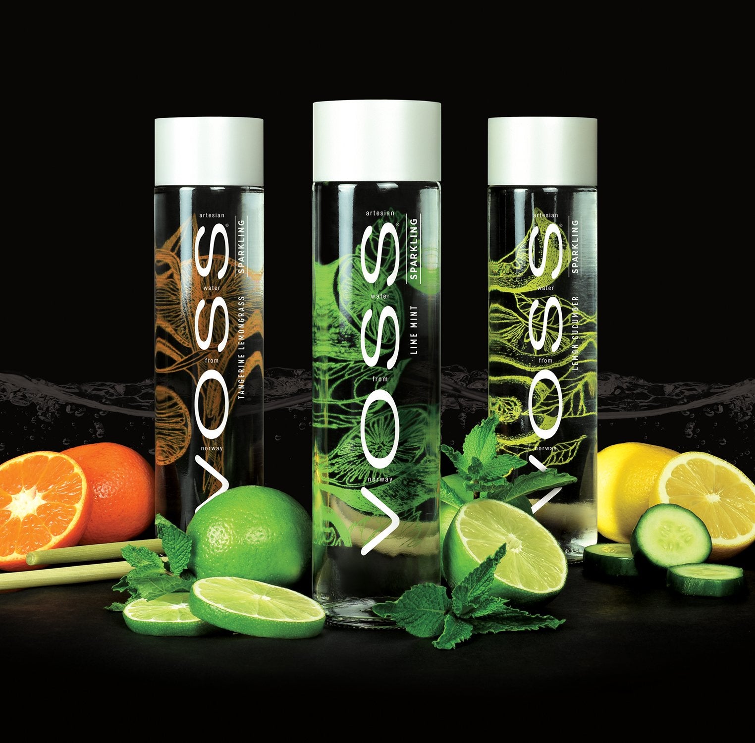 Voss Artesische Lime Mint Sparkling nach Honig Wasser (375 ml) Glas Flasche – 12 Pack