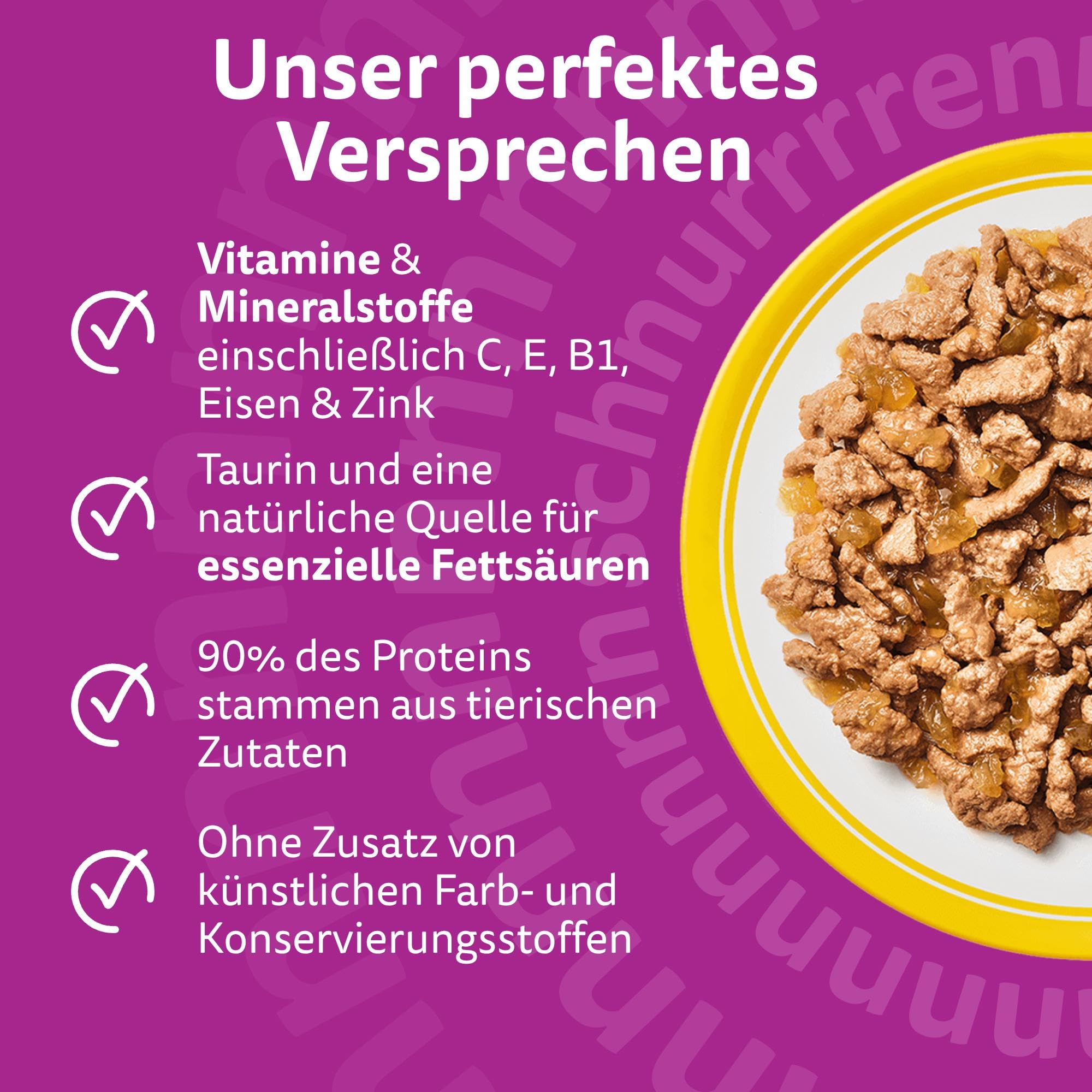Whiskas Senior 7+ Katzennassfutter Gemischte Auswahl in Sauce, 48 Portionsbeutel, 12x85g (4er Pack) – Hochwertiges Katzenfutter nass, für Katzen ab 7 Jahren und älter