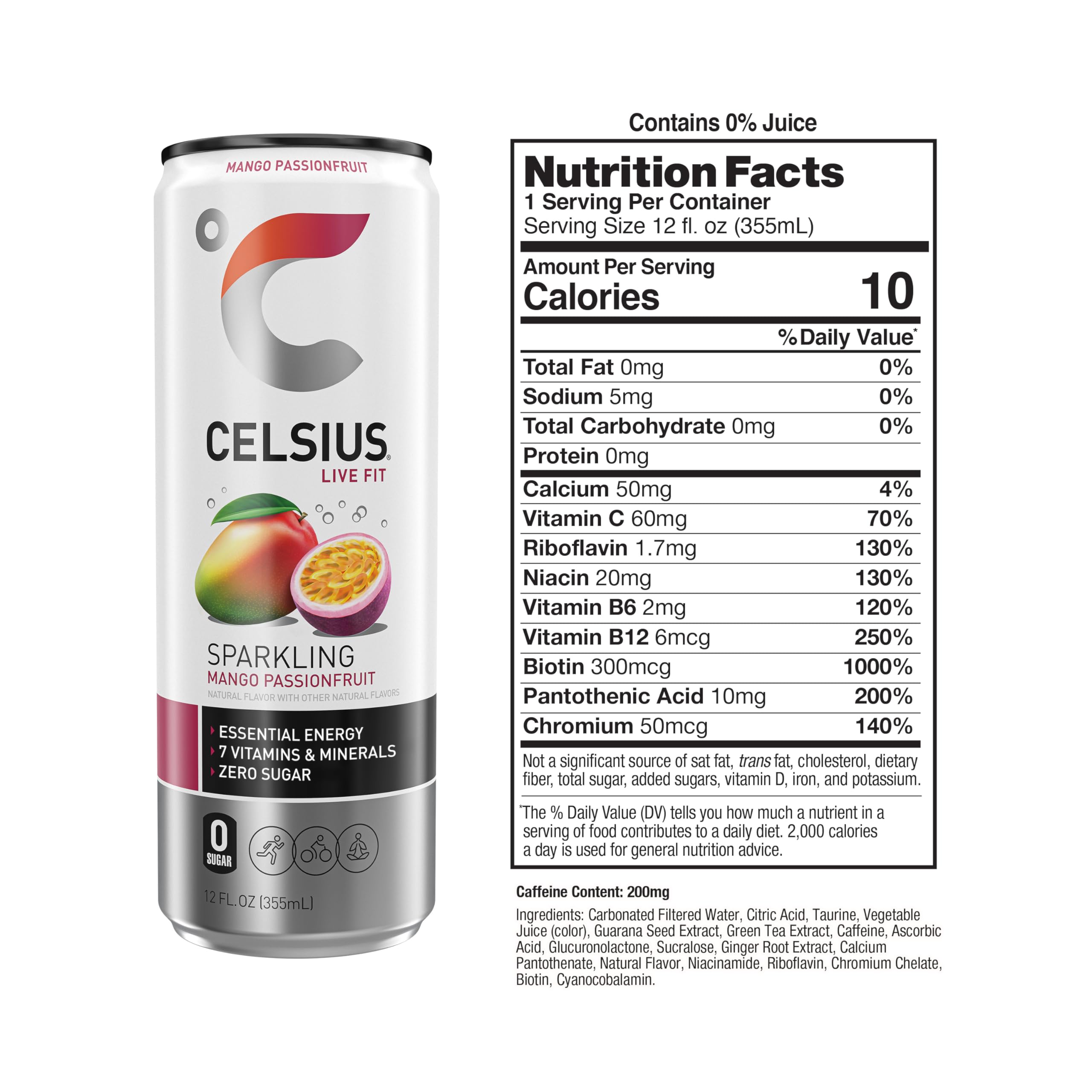 CELSIUS Sparkling Kiwi Guava, Functional Essential Energy Drink 12 Fl Oz (Pack of 12)