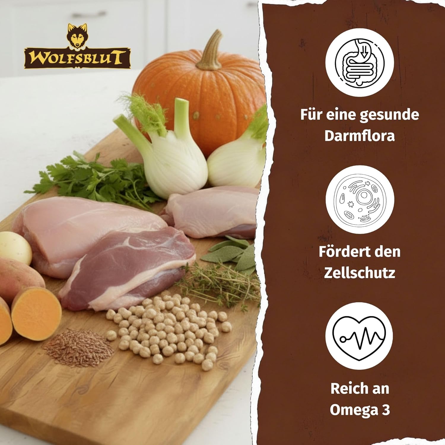 WOLFSBLUT – Wild Duck Adult | Trockenfutter mit natürlichen Zutaten und Superfoods für ausgewachsene Hunde. Getreidefreies Alleinfutter ohne Zusatzstoffe im Beutel | 12,5kg Ente