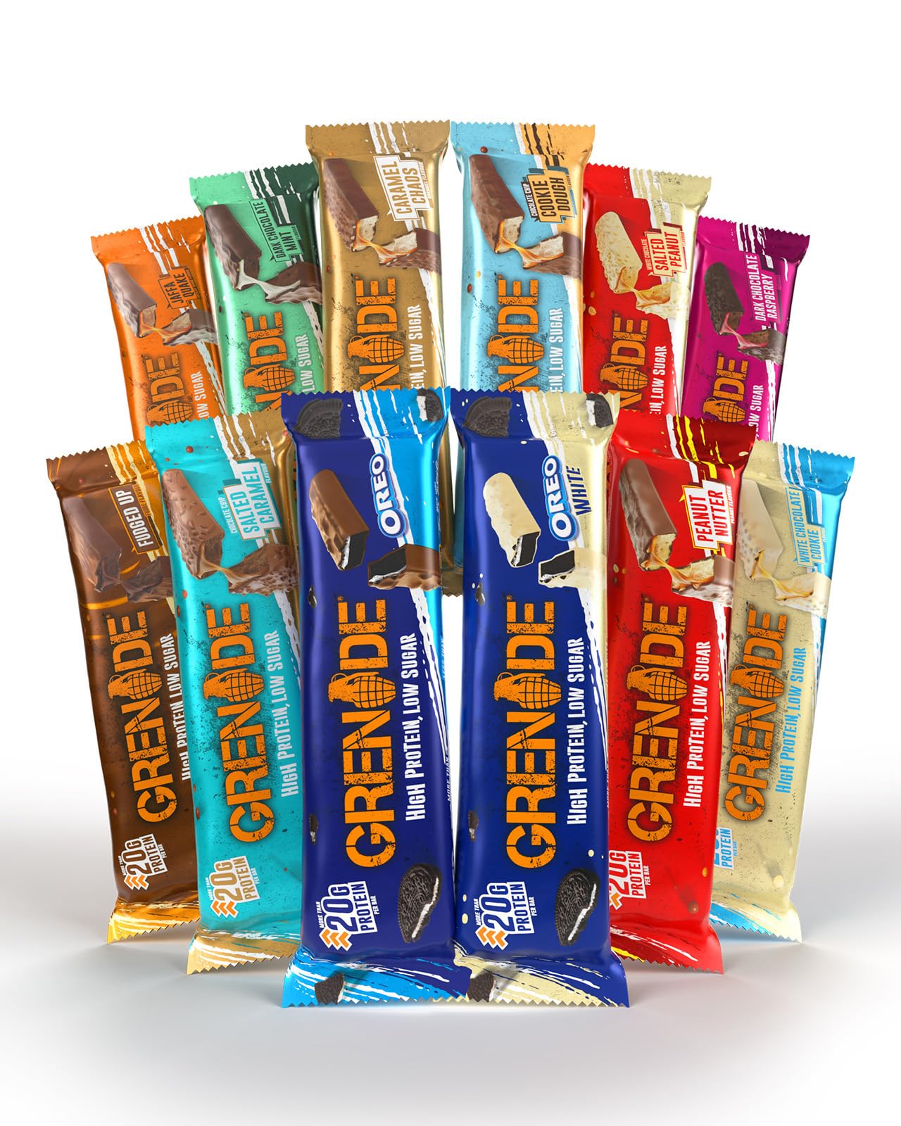 Grenade Proteinriegel, OREO White – Proteinreich & Zuckerarm, 12 x 60 g