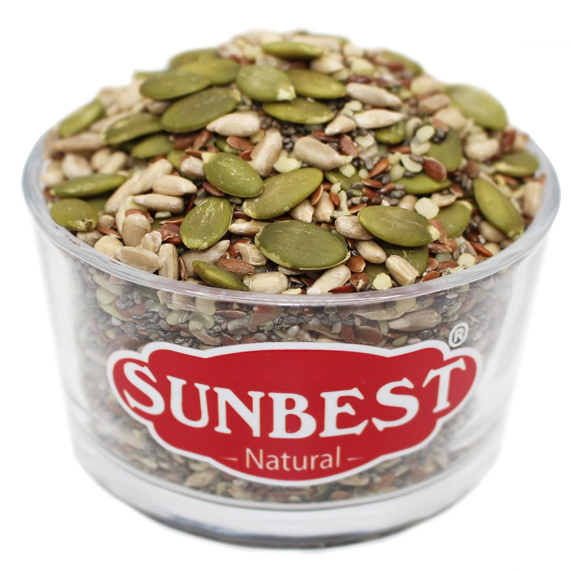 Sunbest Natural Organic Super Seeds Mix, 2-Pack – Raw Chia, Flax Seed, Hemp, Pumpkin & Sunflower Seeds – Great For Trail Mix, Smoothies & Salads – Superfood Blend Rich in Protein & Fiber (32 oz)