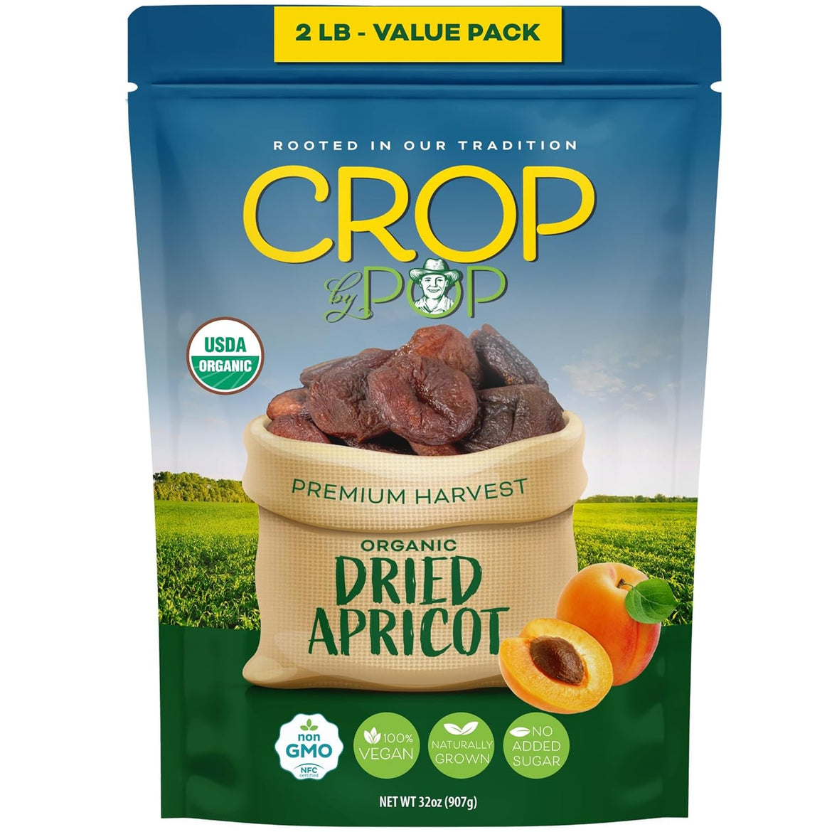 NUT CRAVINGS - Dried California Peaches, No Sugar Added, Unsweetened (16oz, 1 LB) Sweet Healthy Snack, Vegan, Kosher, Resealable Bag