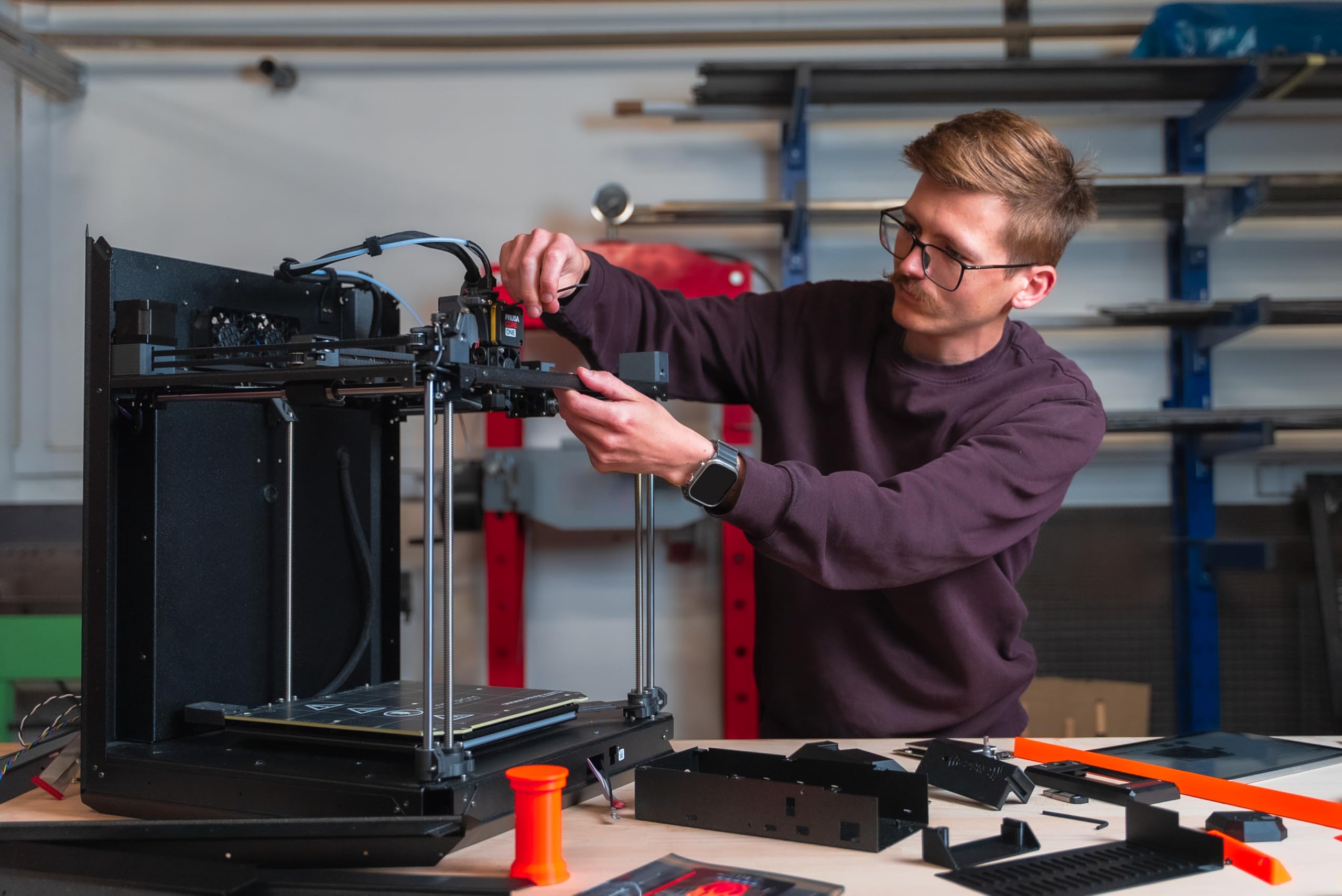 Original Prusa CORE One, Ready-to-use 3D Printer, Assembled and Tested, Removable Print Sheets, 1kg Prusament PLA Spool Included, Print Size 9.8 x 8.6 x 10.6 in