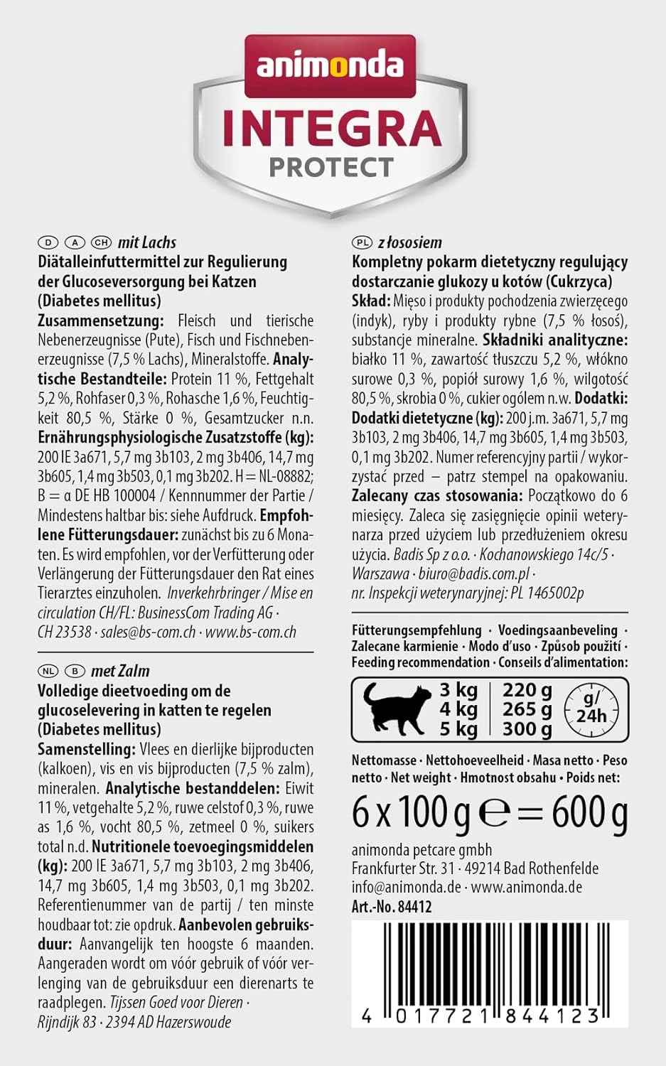 animonda INTEGRA PROTECT Sensitive Huhn Pur (16 x 100 g), Katzen Diätfutter bei Futtermittelallergie, sensitives Katzenfutter für allergische Katzen, Katzennassfutter ohne Getreide