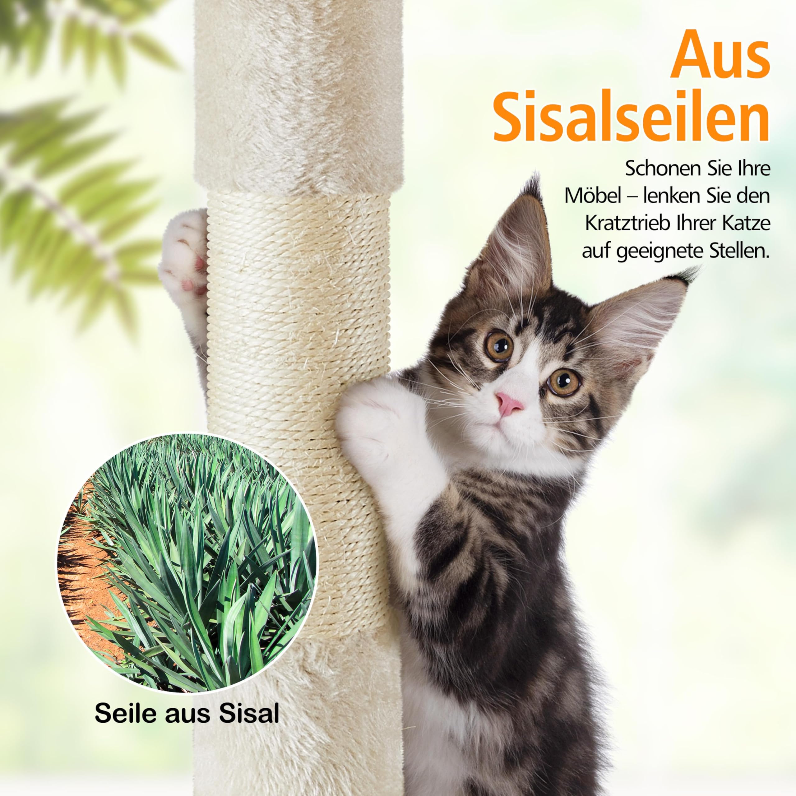Yaheetech Kratzbaum Groß, 139 cm hoch, Mehrstöckiger Katzenbaum Kletterturm mit 3 Kratzsäulen, 3 Plattformen, 2 Gemütlichen Höhlen, 2 Plüschbällen, Stabiler Aktivitätsbereich für Katzen, Dunkelgrau
