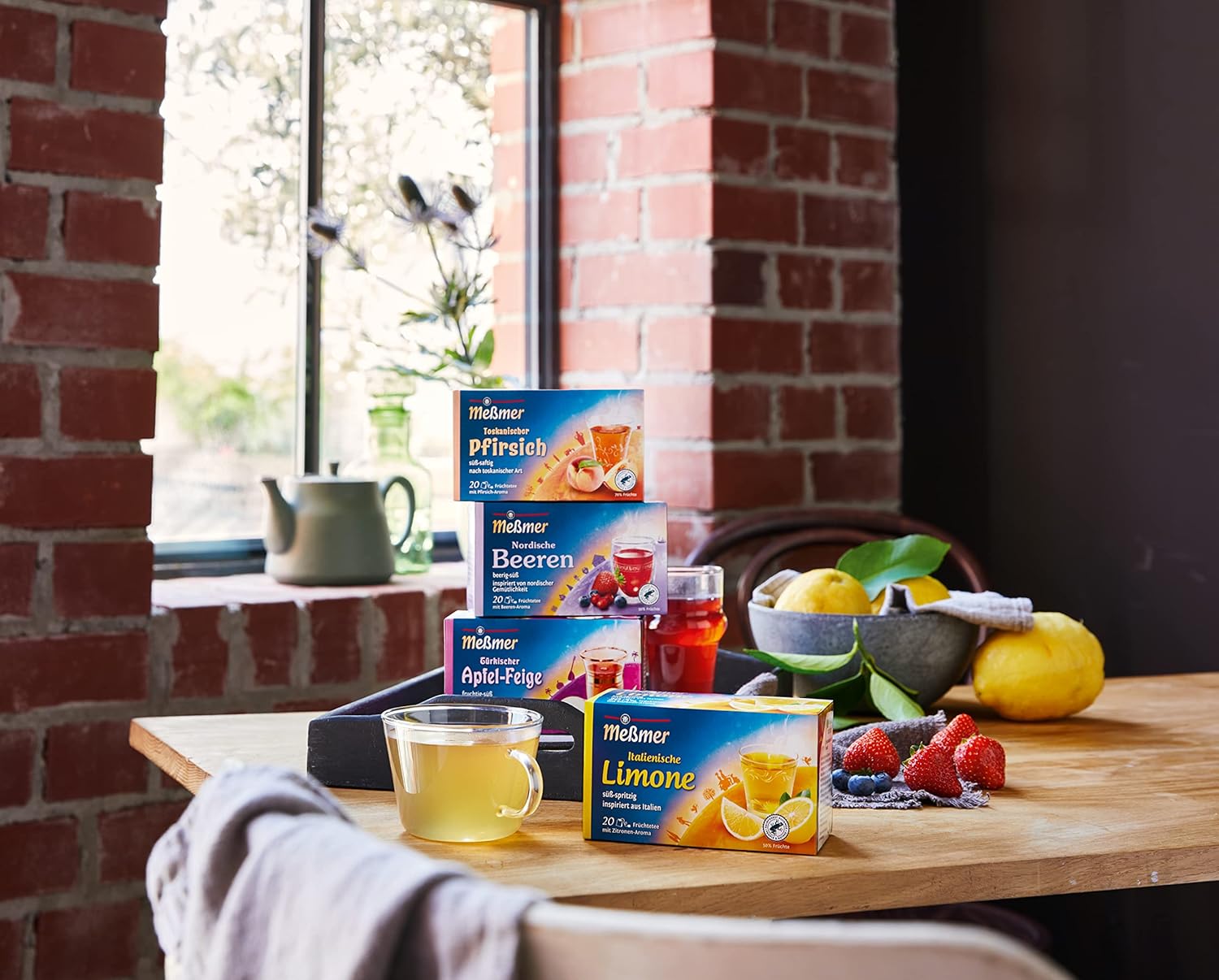 Meßmer Ländertee | Italienische Limone | Früchtetee mit Zitronen-Aroma | 20 Teebeutel | süß-spritzig