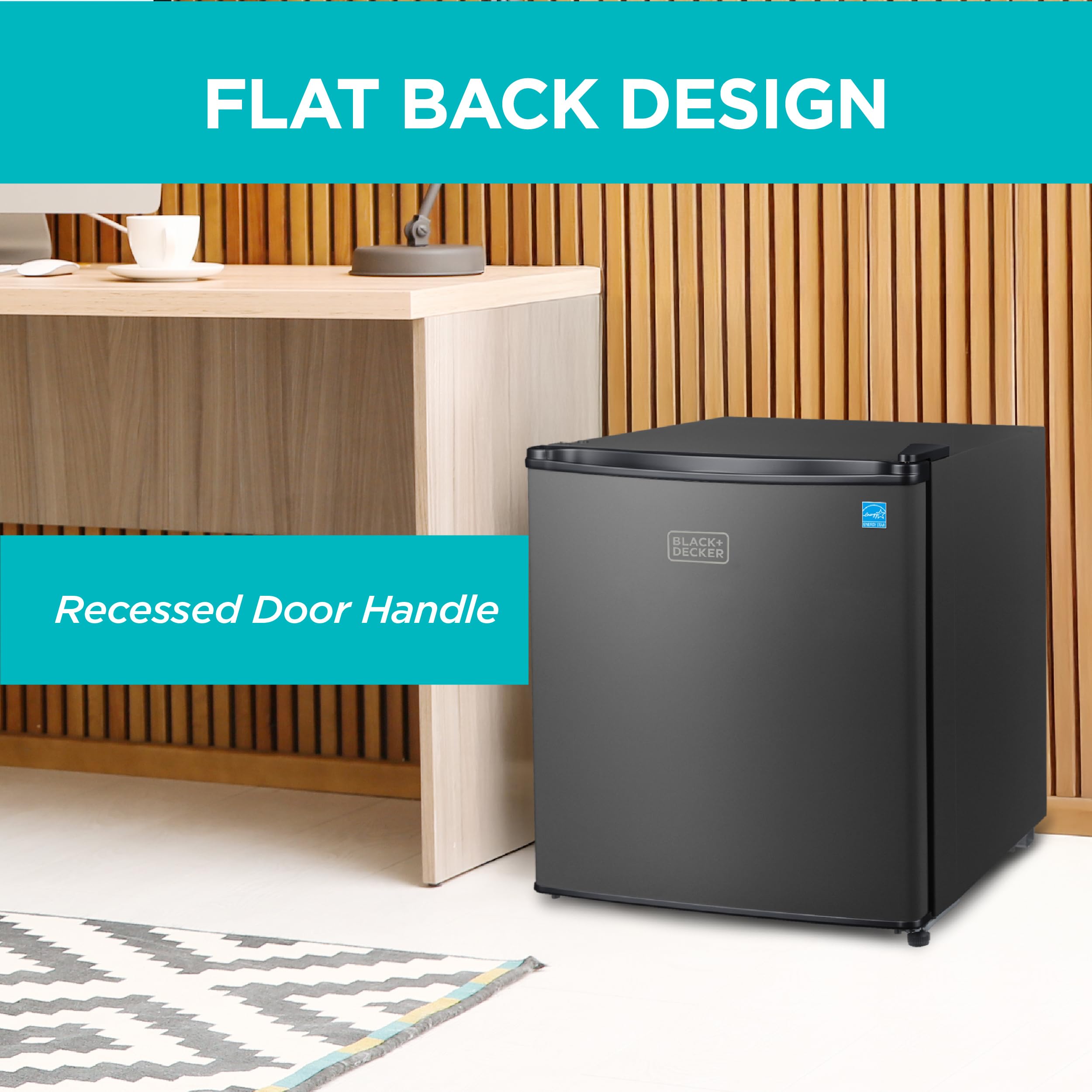 BLACK+DECKER 1.7 Cu. Ft. Compact Refrigerator, ENERGY STAR Certified, Single Door Mini Fridge with Chiller Compartment, Personal Fridge for Home or Dorm Room, R600a Refrigerant, BCRK17W, White