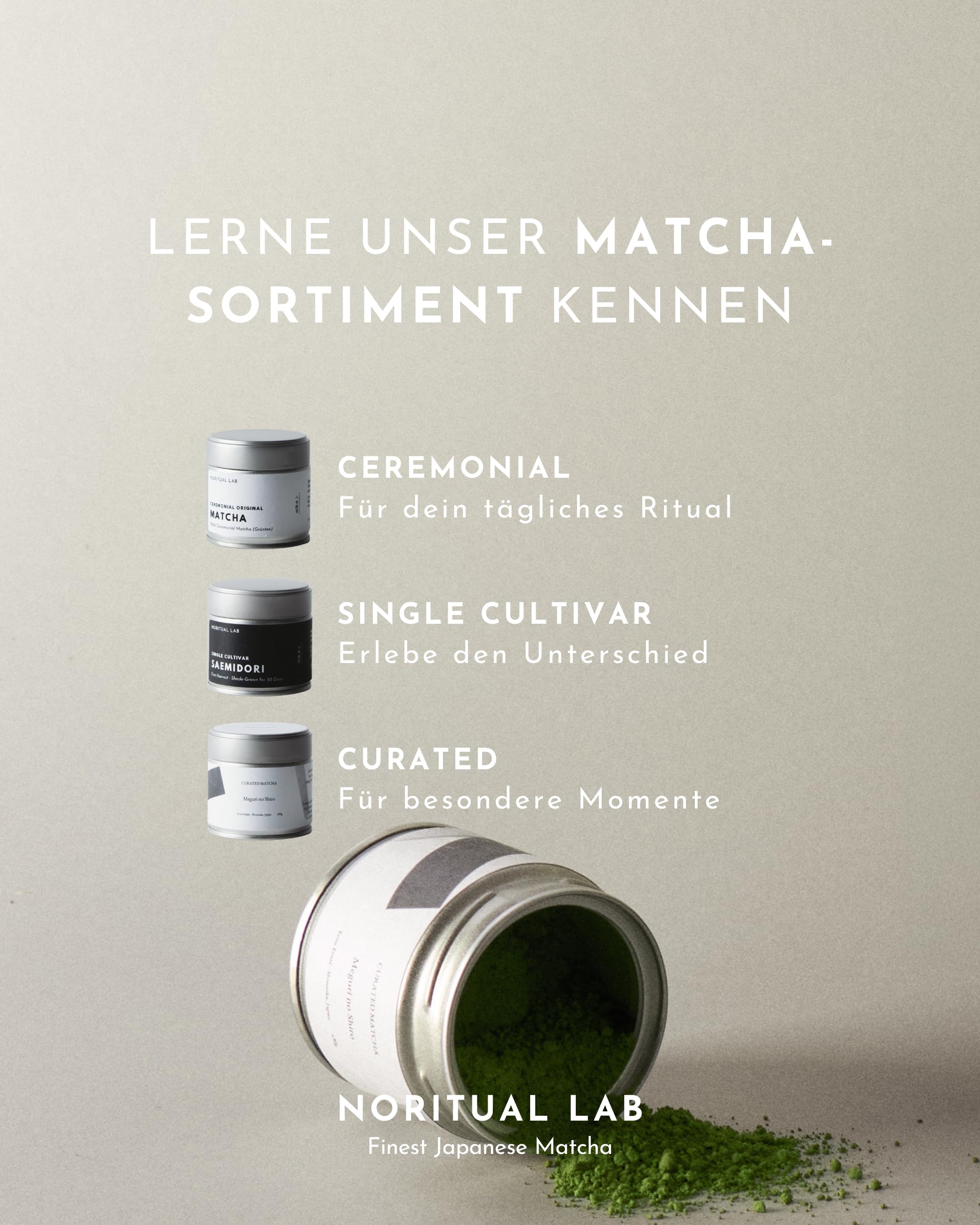 Ceremonial Matcha - Reines Matcha Pulver aus Japan - Ceremonial Grade - Original Matcha Grüntee - Erste Ernte - 100% Natürlich und Laborgeprüft
