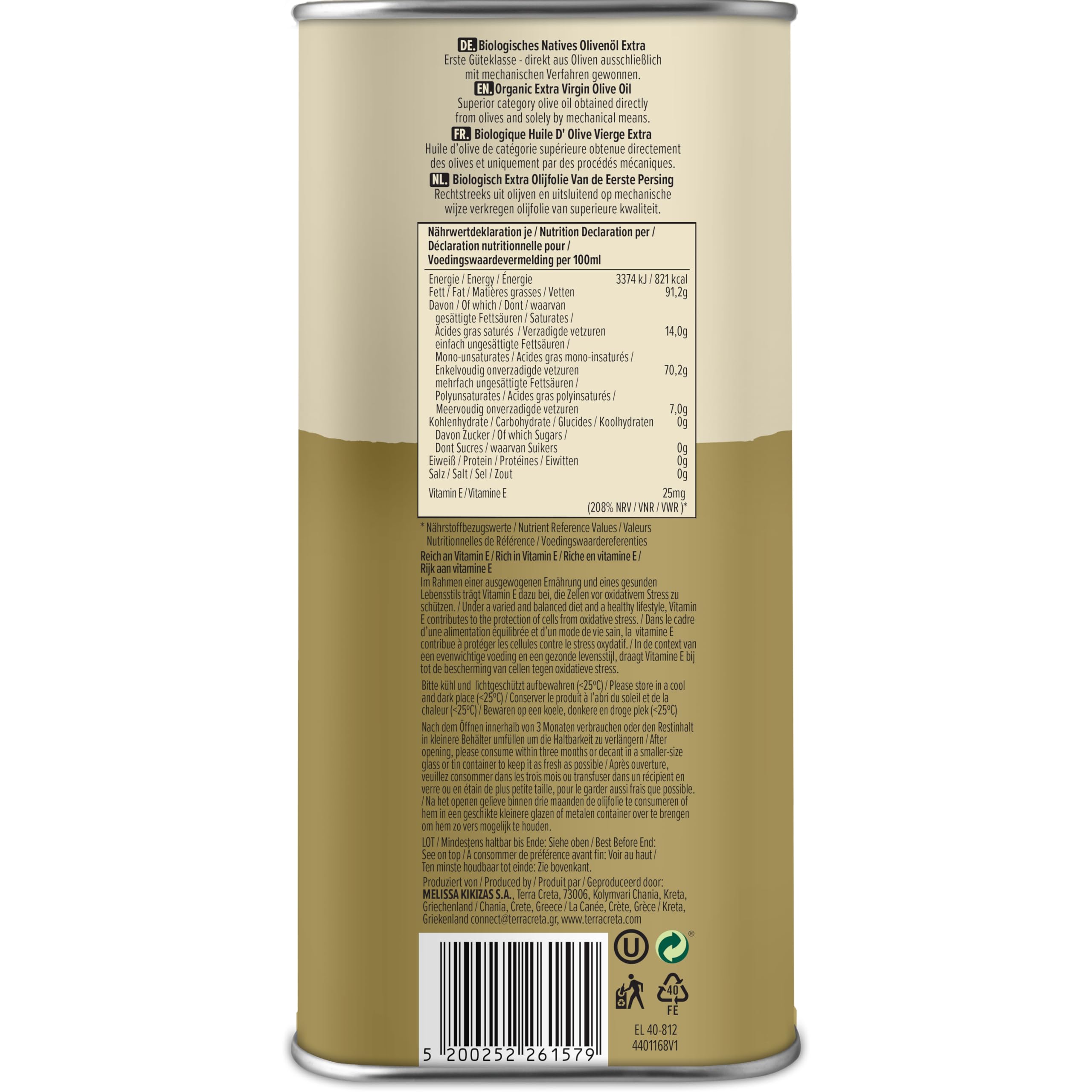 Terra Creta BIO - Extra natives Olivenöl (5 l Kanister)