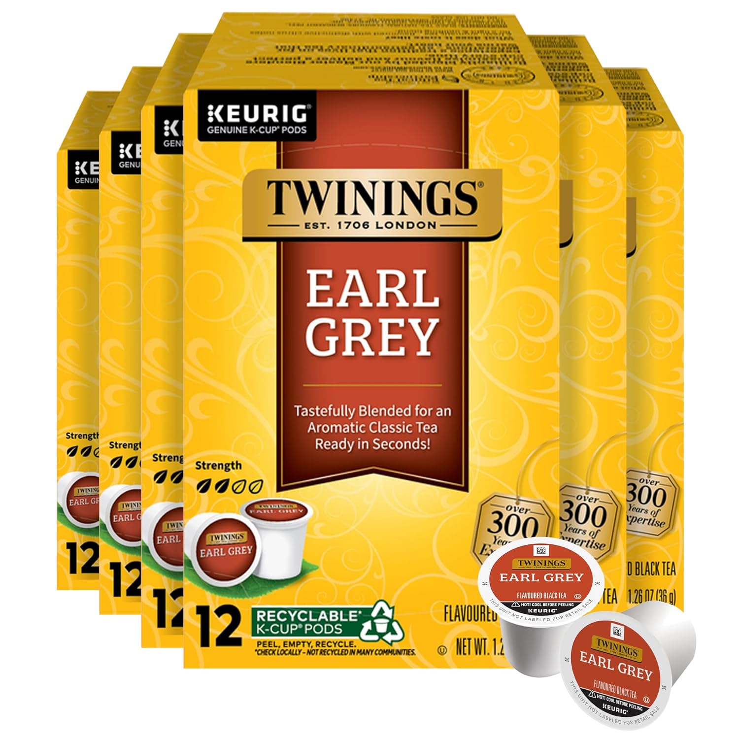 Twinings English Breakfast Black Tea K-Cup Pods for Keurig, 24 Count (Pack of 1), Smooth, Flavourful, Robust, Caffeinated, Enjoy Hot or Iced