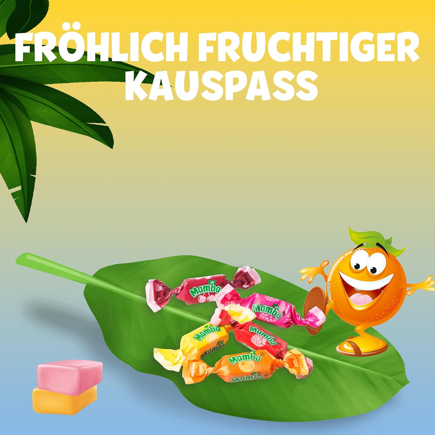 Mamba Beach Mix – 1 x 160g – Fruchtige Kaubonbons mit Mamba Beach Surfer, Mamba Beach Sticks & Mamba Beach Bites – Fruchtgummi Mix einzeln verpackt