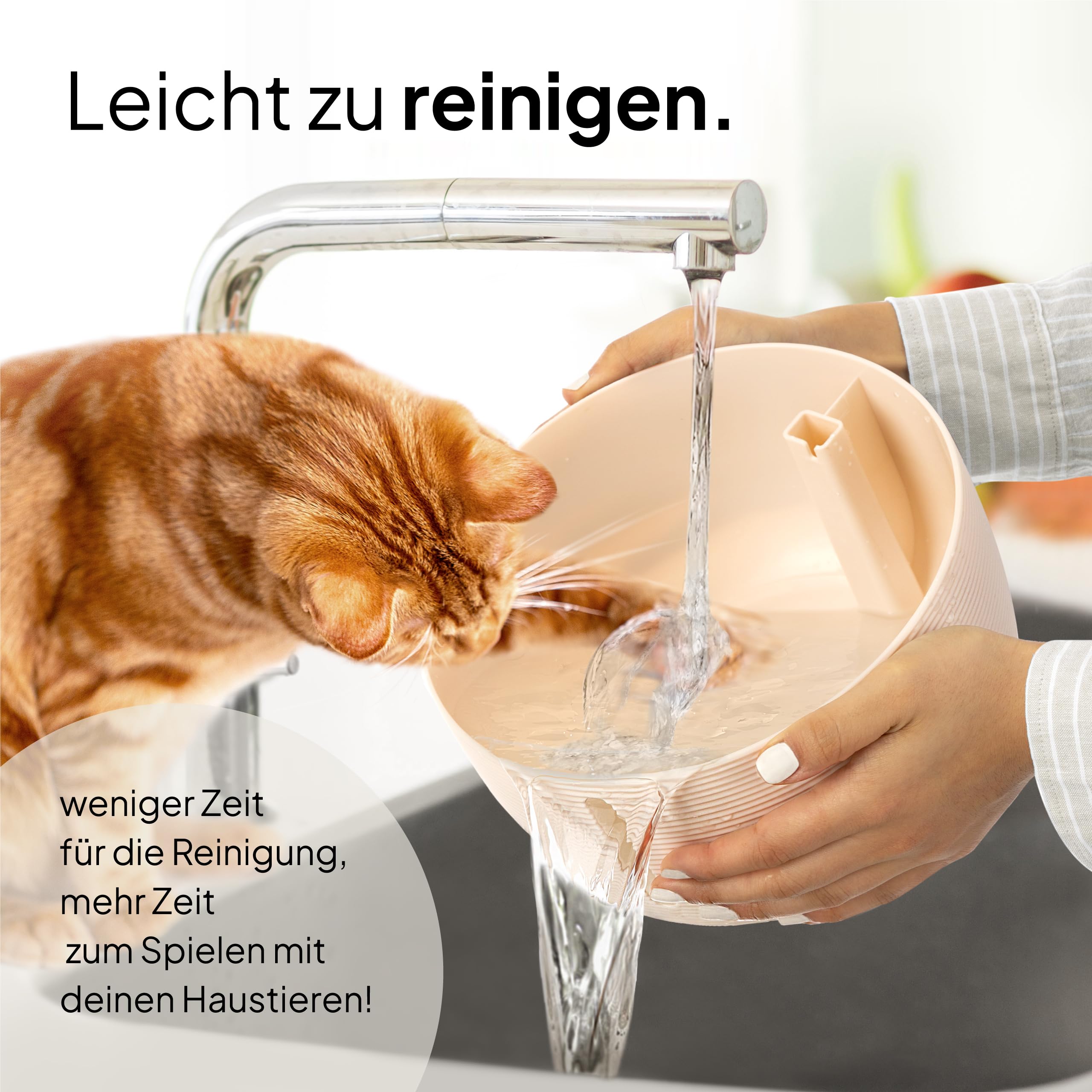 Pretty Paw Trinkbrunnen für Katze – Flüsterleiser 2,5L Katzenbrunnen mit LED & Aktivkohlefilter - BPA-frei & leicht zu reinigen - Hochwertige Lösung zum fairen Preis - KatzenOase Pro