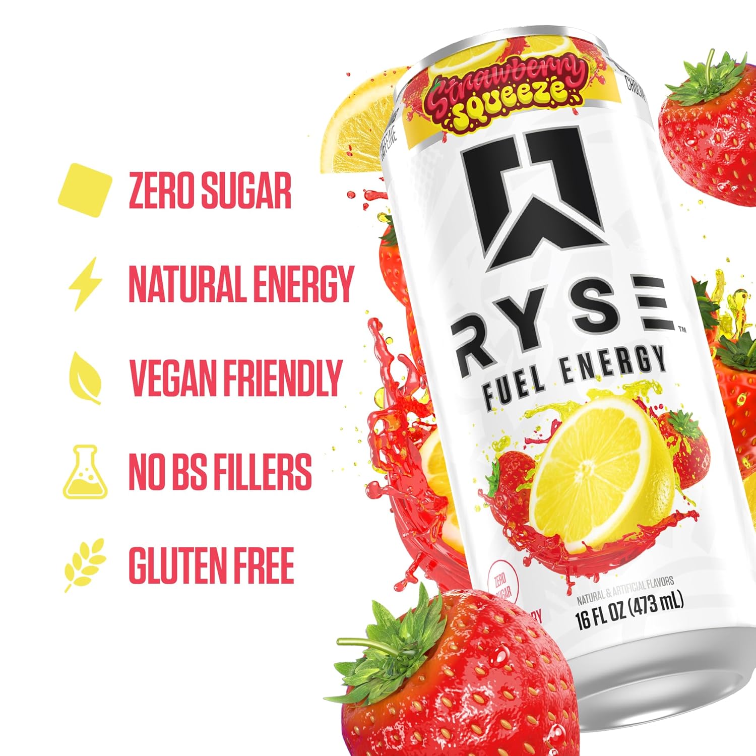 RYSE Fuel Energy Drink - Variety Pack - Sugar Free, Gluten Free & Vegan - 200mg Natural Caffeine, Taurine & Choline for Focus & Energy - No Artificial Colors - 16 fl oz Cans (12-Pack)