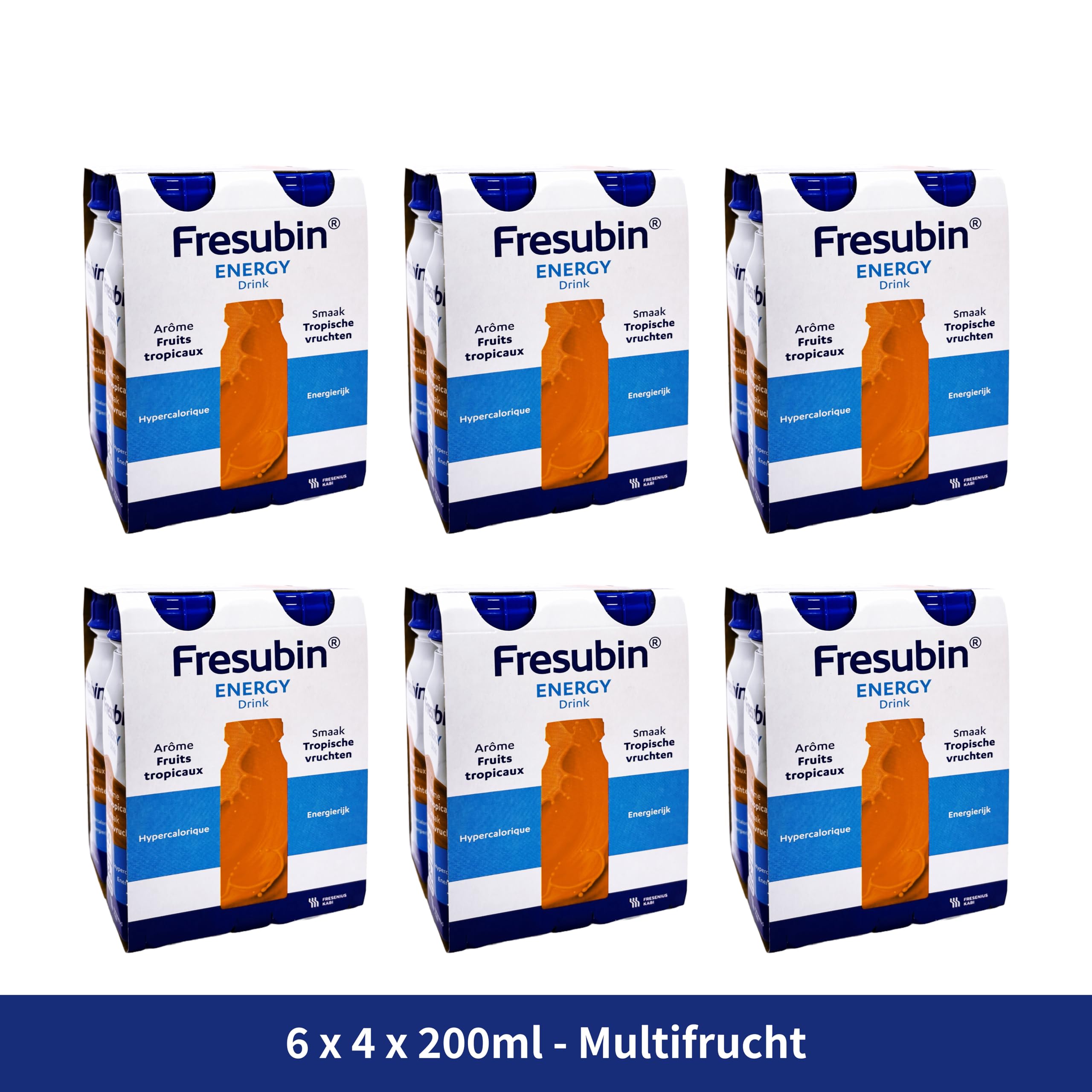 Fresubin Energy Drink - Mischkarton Hochkalorische Trinknahrung von Fresenius Kabi in 6 Geschmacksrichtungen, 300 kcal pro Flasche (200 ml (24er Pack), Mischkarton)