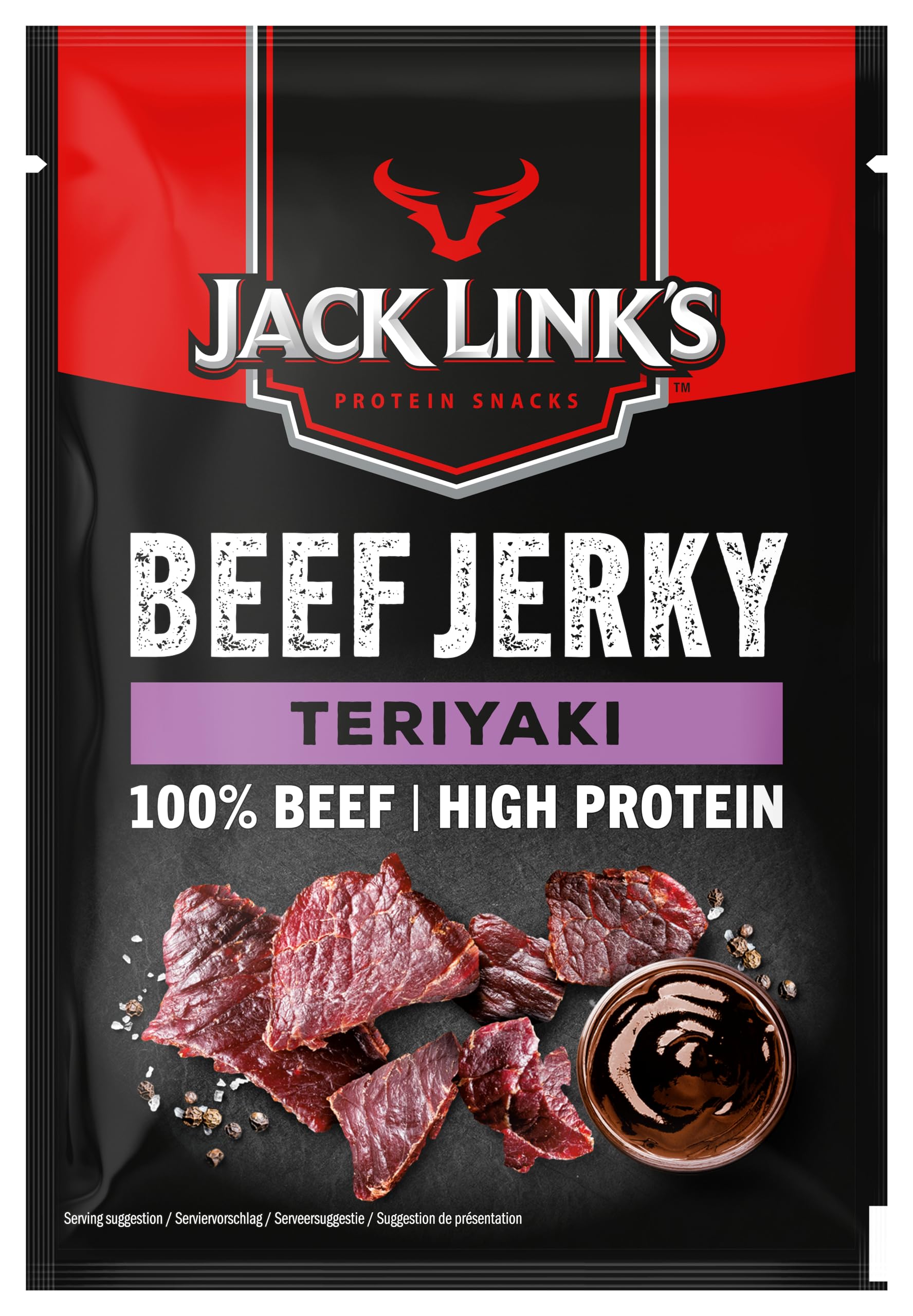 Jack Links Beef Jerky Original – 12er Pack (12 x 25g) – Trockenfleisch Eiweiß Snacks - High Protein Snack für Gym, Fitness, Outdoor - American Food für Menschen - Dörrfleisch Chips aus Rind Fleisch