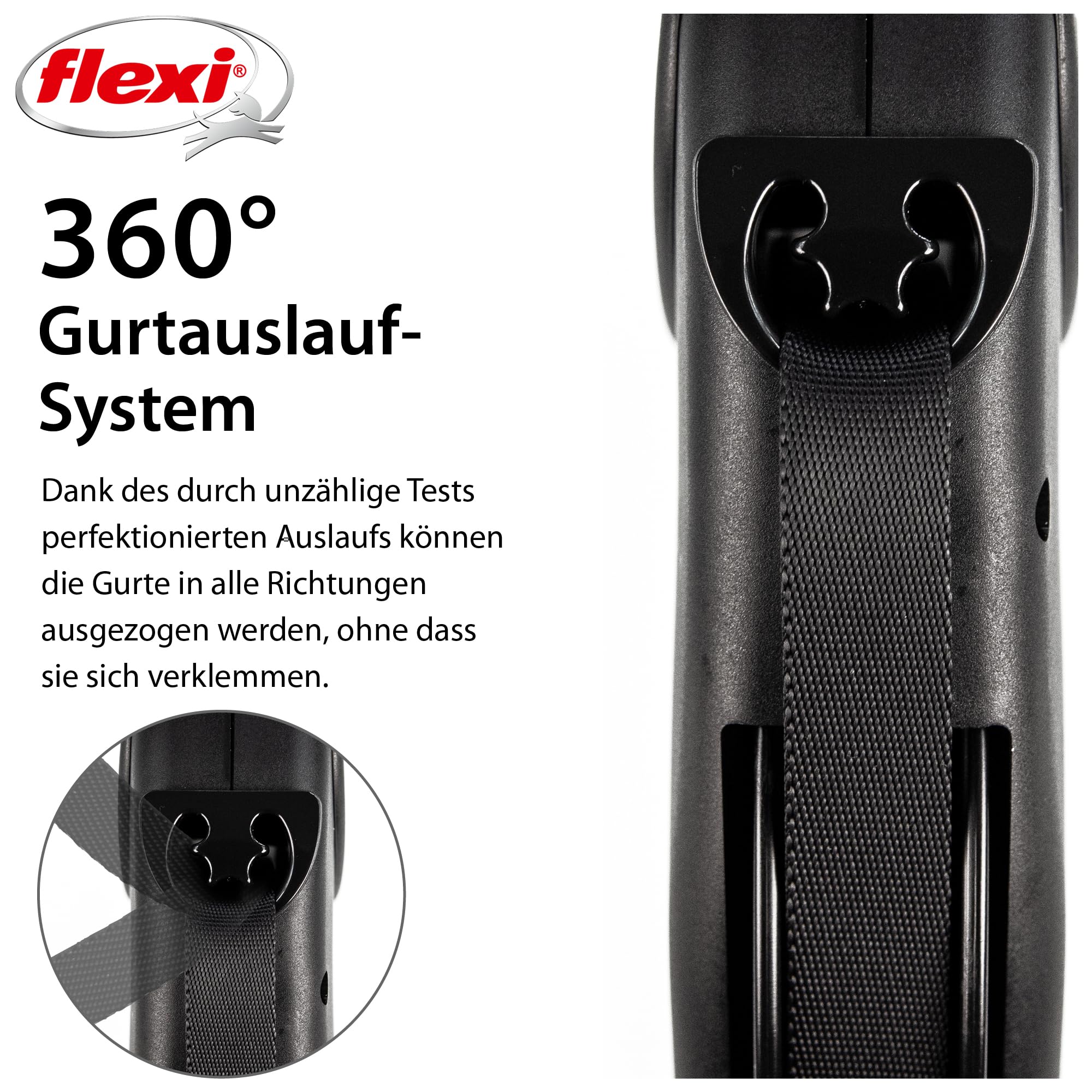 flexi® Giant S/M | 8m Gurt Roll-Leine für Hunde bis 25 kg | schwarz/neon-gelb | ausziehbare Hundeleine | Gewicht 438.4 gr | Maße 15.3 x 19.2 cm