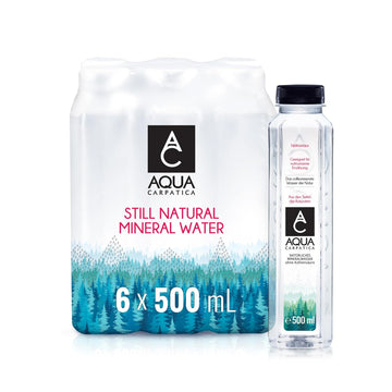 AQUA CARPATICA 1.5L x 12 (6x2) Still Water Premium Natürliches Mineralwasser, Mit Natürlichen Elektrolyten, 100% Recycelbar, BPA Frei, Ohne Kohlensäure, Perfekt für die Zubereitung von Babynahrung