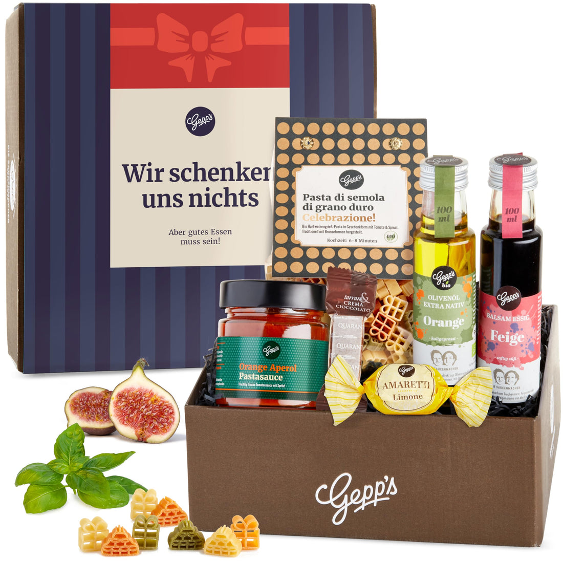 Gepp’s Feinkost Herrenhandtasche I Lustiges Männergeschenk gefüllt mit Delikatessen wie Knoblauch-Chili-Sauce, Edelkräuter-Olivenöl, Texas BBQ Rub I Geschenkidee für Männer