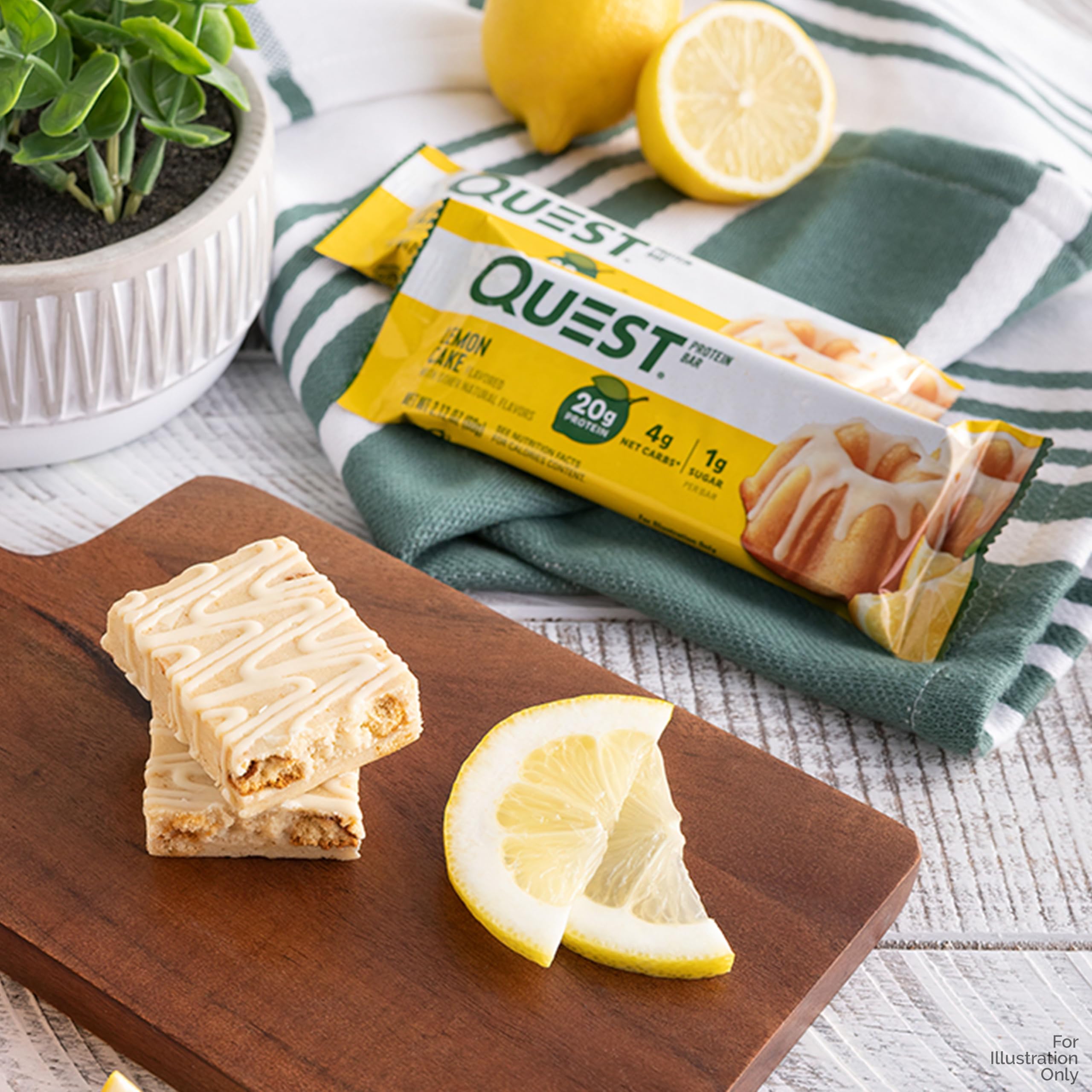 Quest Nutrition Chocolate Chip Dough Cookie Protein Bars, 21g Protein, 1g Sugar, 4g Net Carbs, High Fiber, Gluten Free, Keto-Friendly, 12 Count