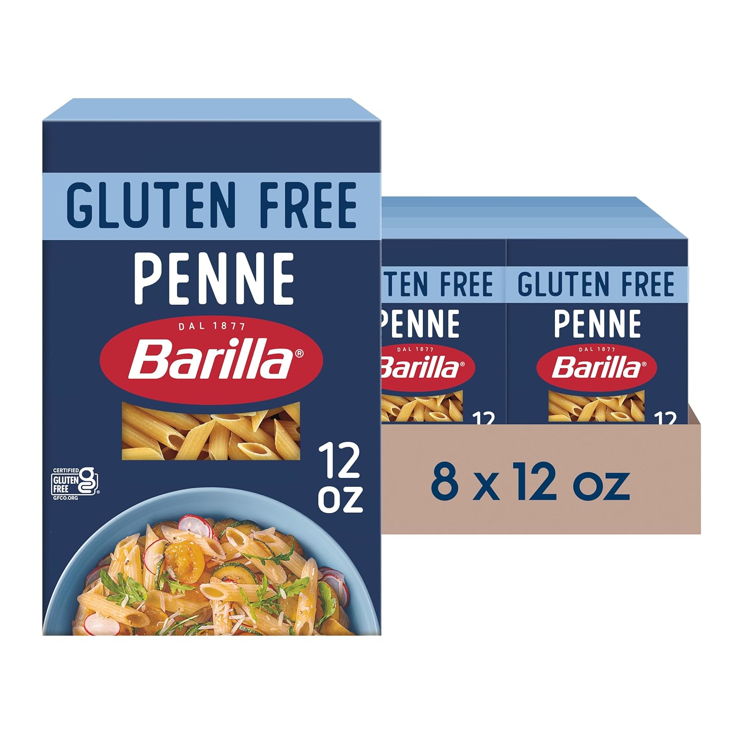 BARILLA Gluten Free Elbows Pasta, 12 Ounce (Pack of 8) - Non-GMO Gluten Free Pasta Made with Blend of Corn & Rice - Vegan Pasta