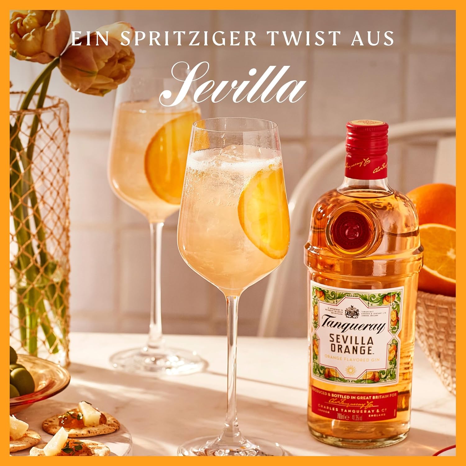 Tanqueray London Dry Gin | aromatischer Gin | 4-fach destilliert auf englischem Boden | 43,1% vol | 1000ml Einzelflasche