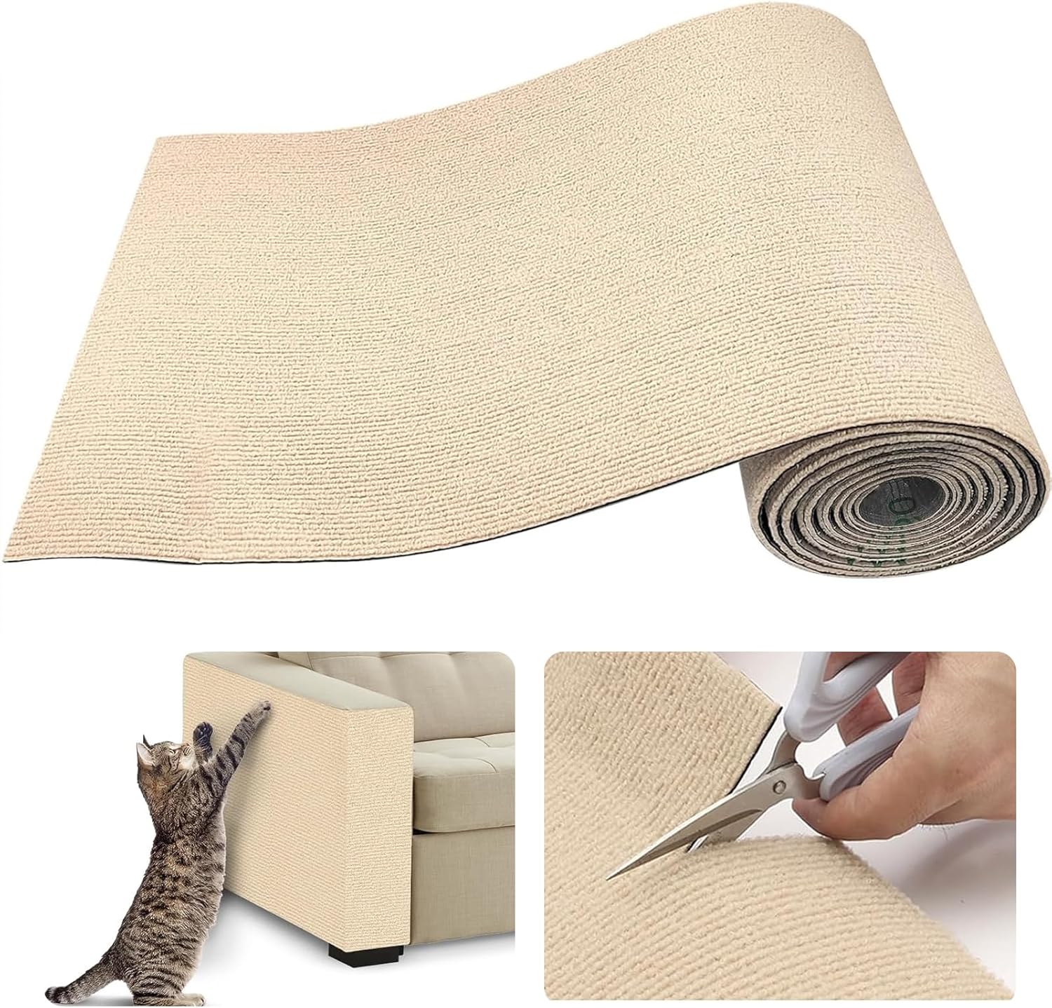 Selbstklebende Kratzschutzmatte für Sofa & Wand, 40x200 cm kratzschutz Sofa Katze - Trimmbarer Schutz gegen Katzenkratzer Couch Schutz von DIY Krallen Katzenteppich