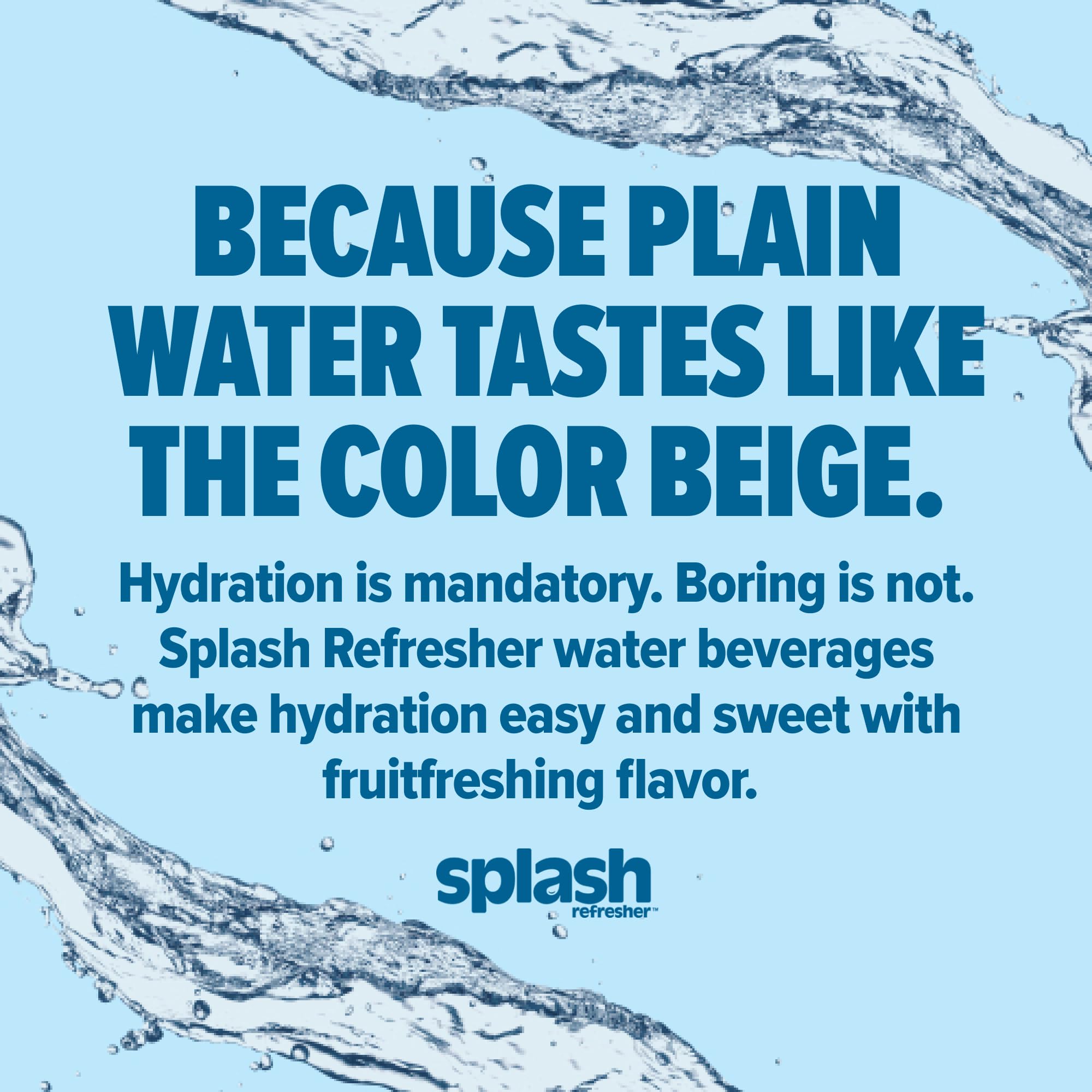 SPLASH REFRESHER Flavored Water Bottles, Lemon Flavor - 6-Pack, 16.9 Fl Oz - Refreshing Flavored Bottled Water with Electrolytes - Zero Sugar & Zero Calories