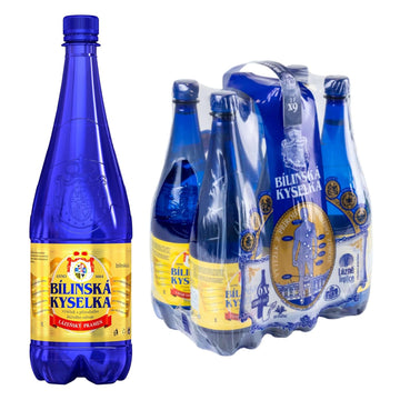 Bilinska Kyselka Mineralwasser aus der Tschechischen Republik - Natürliches medizinisches Tafel Medium Wasser - Natriumbikarbonatwasser mit mittlerer Mineralisierung - 6er Packung, je 1 l