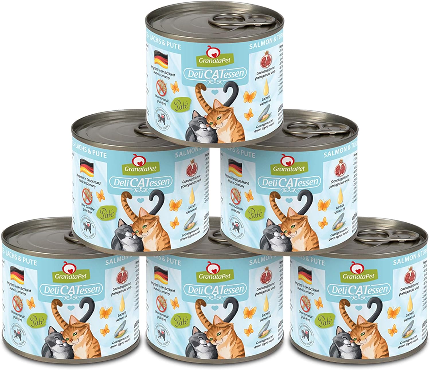 GranataPet DeliCatessen Huhn PUR, Nassfutter für Katzen, Futter ohne Getreide & ohne Zuckerzusätze, Katzenfutter mit hohem Fleischanteil & hochwertigen Ölen, 6 x 400 g