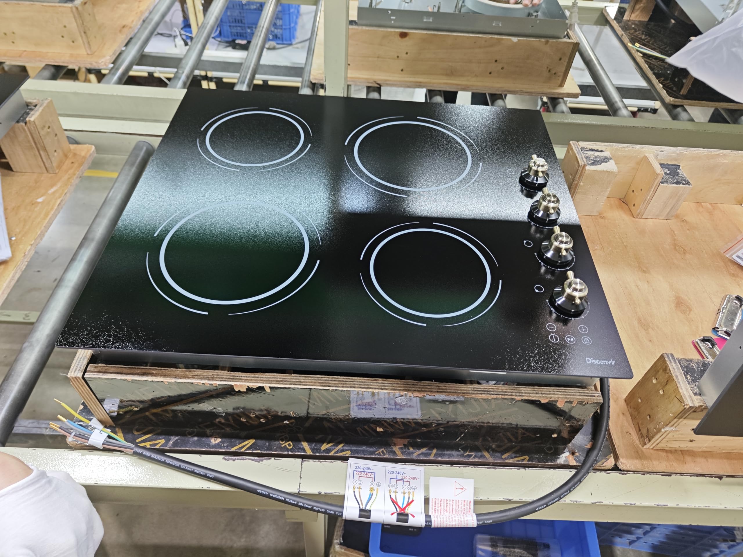 Disaenvir 29.13 Inch (Cut-out Size: 29.13"x19.3") Electric Cooktop - 30 Inch 9000W Powerful 5 Burner Electric Stovetop, Built-in Ceramic Stove 30“, Timer, Safety Lock, Pause, 240V Hard Wired (No Plug)
