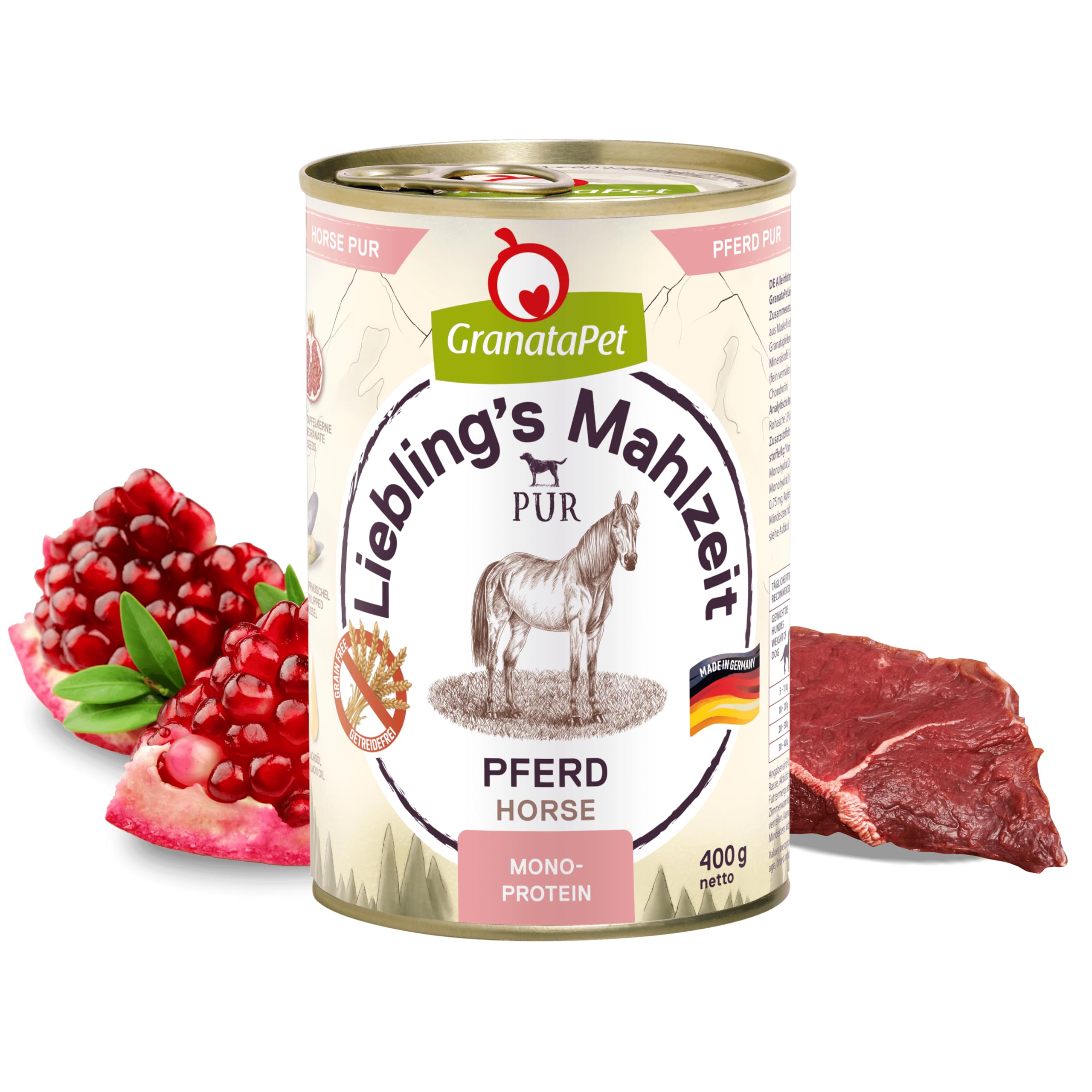 GranataPet Liebling's Mahlzeit Multipack 2, Nassfutter für Hunde im Probierpaket, Alleinfuttermittel ohne Getreide, Hundefutter mit hohem Fleischanteil & hochwertigen Ölen, 6 x 800 g