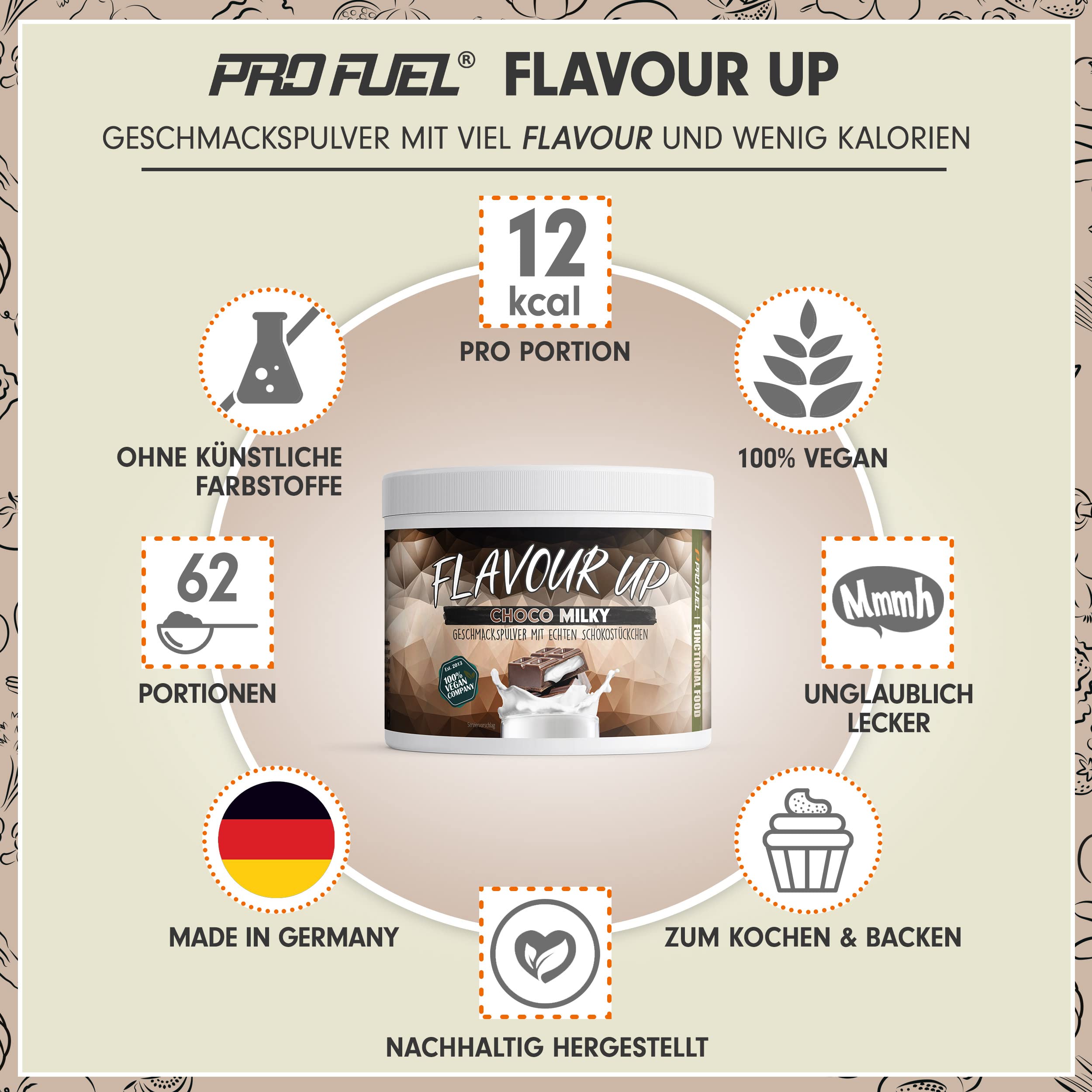 Geschmackspulver MIX PACK mit 8x30g Proben, 8 unglaublich leckere Flavours, nur 8-14 kcal pro Portion, Aroma & angenehme Süße, vielseitig einsetzbar für Lebensmittel & Getränke, FLAVOUR UP
