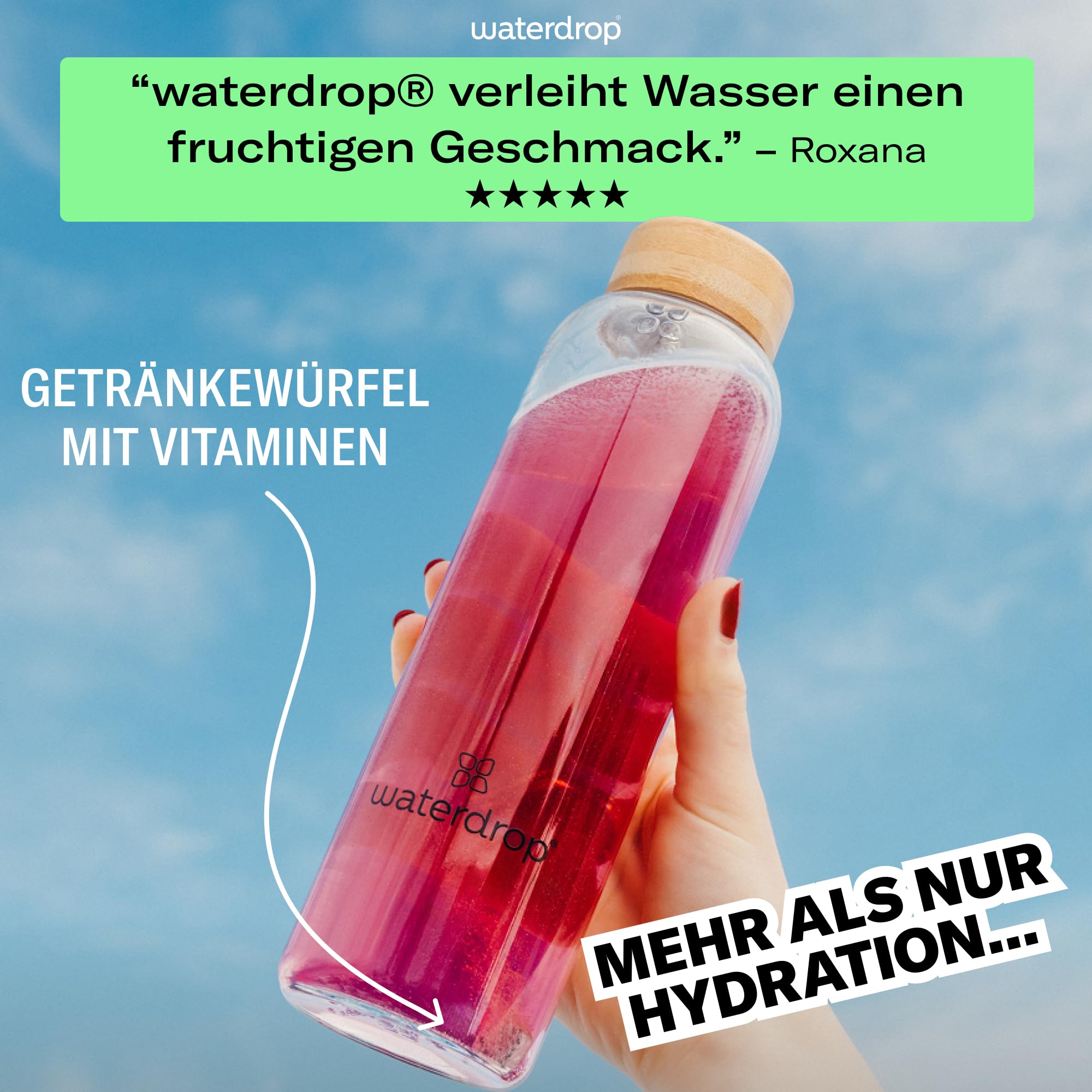 waterdrop® Beeren & Früchte Set – 48 Waterdrop Würfel in 4 verschiedenen Sorten – Zuckerfreier Durstlöscher & Alternative zu Getränkesirup und Geschmackspulver – Flavour Drops im Wasser auflösen