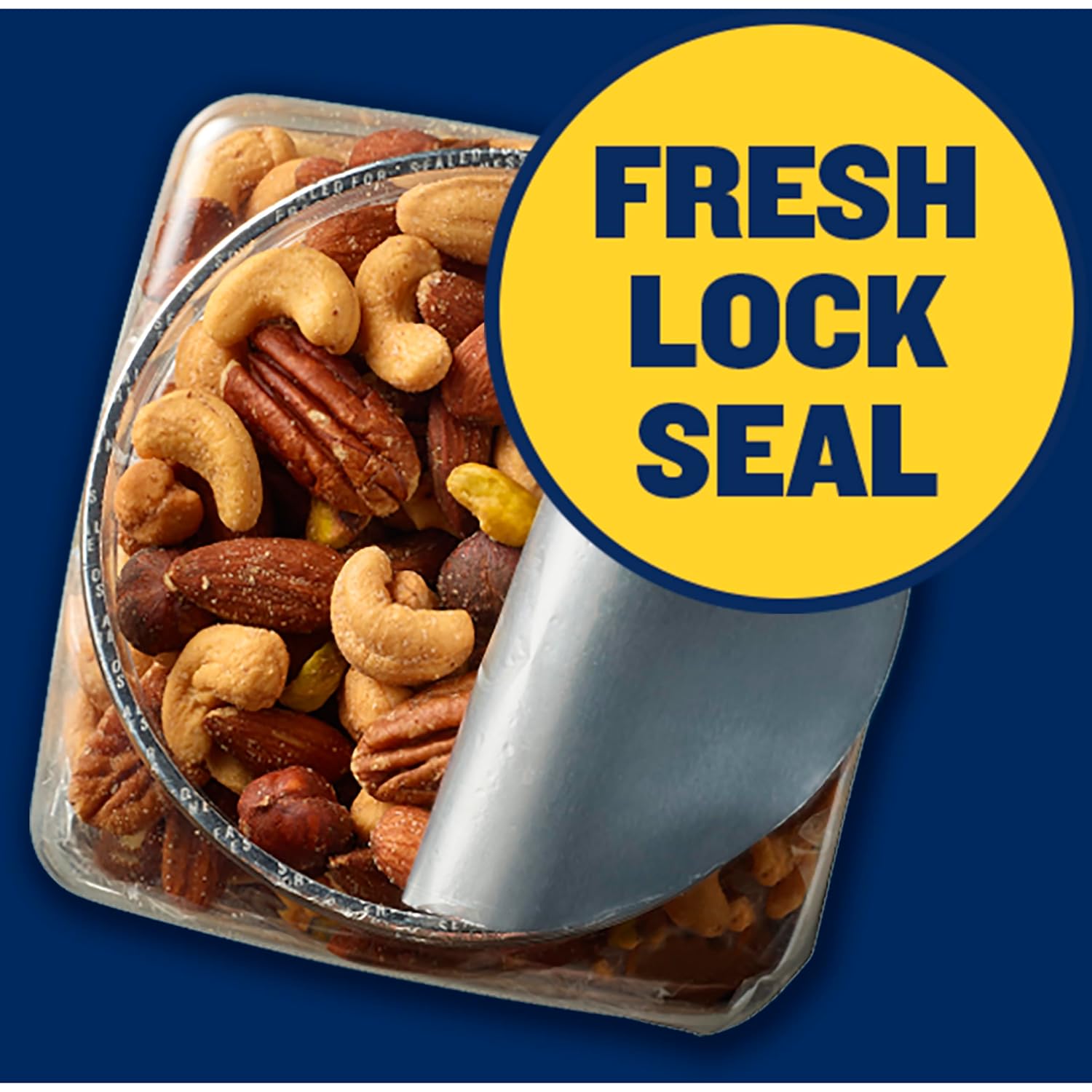 PLANTERS Deluxe Mixed Nuts with Sea Salt, 27 oz Resealable Container - Variety Mixed Nuts Snacks with Cashews, Almonds, Pecans, Pistachios & Hazelnuts - Energy Boost - Kosher