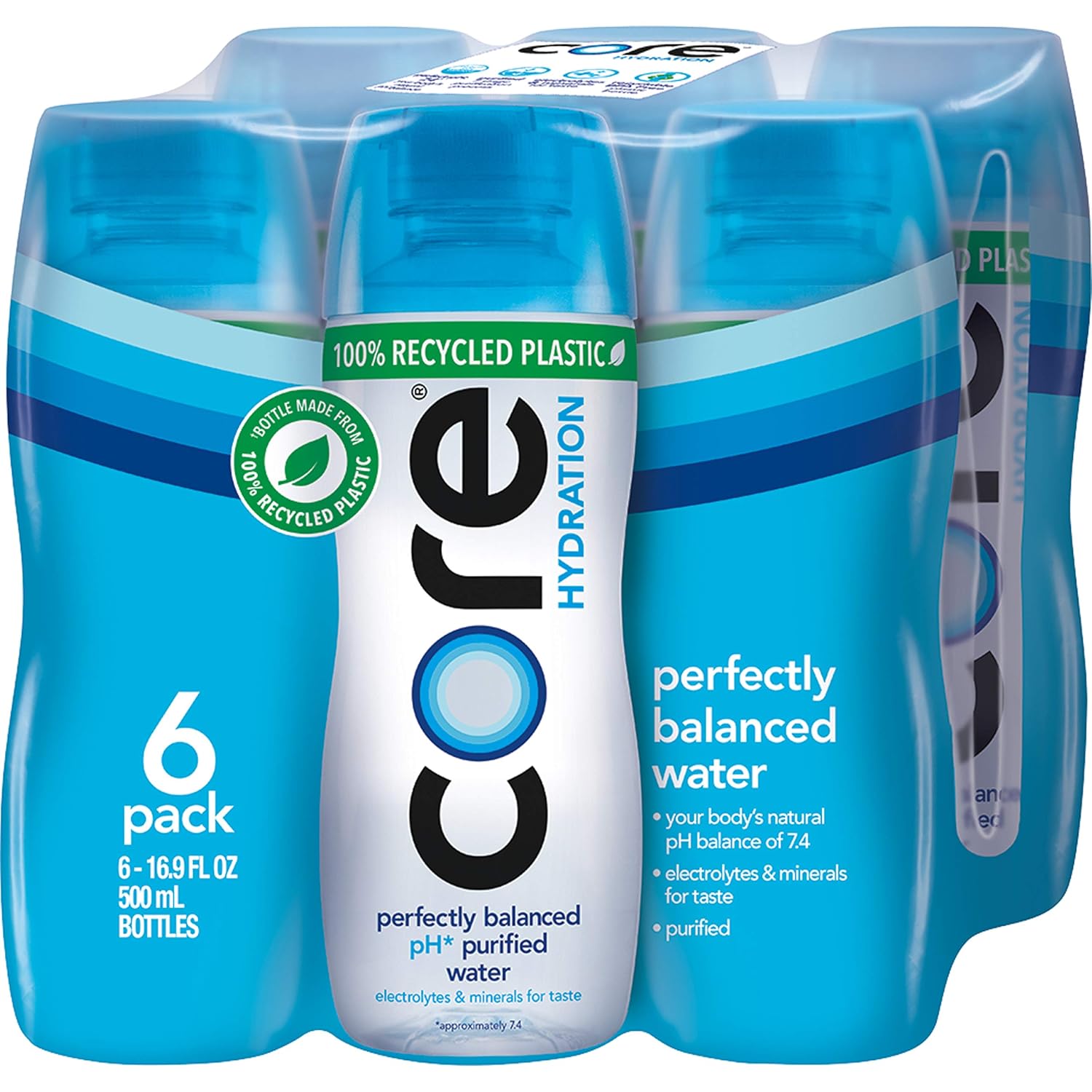 Core Hydration Perfectly Balanced Water, 0.5 L bottles, 24 Count (4 Packs of 6)