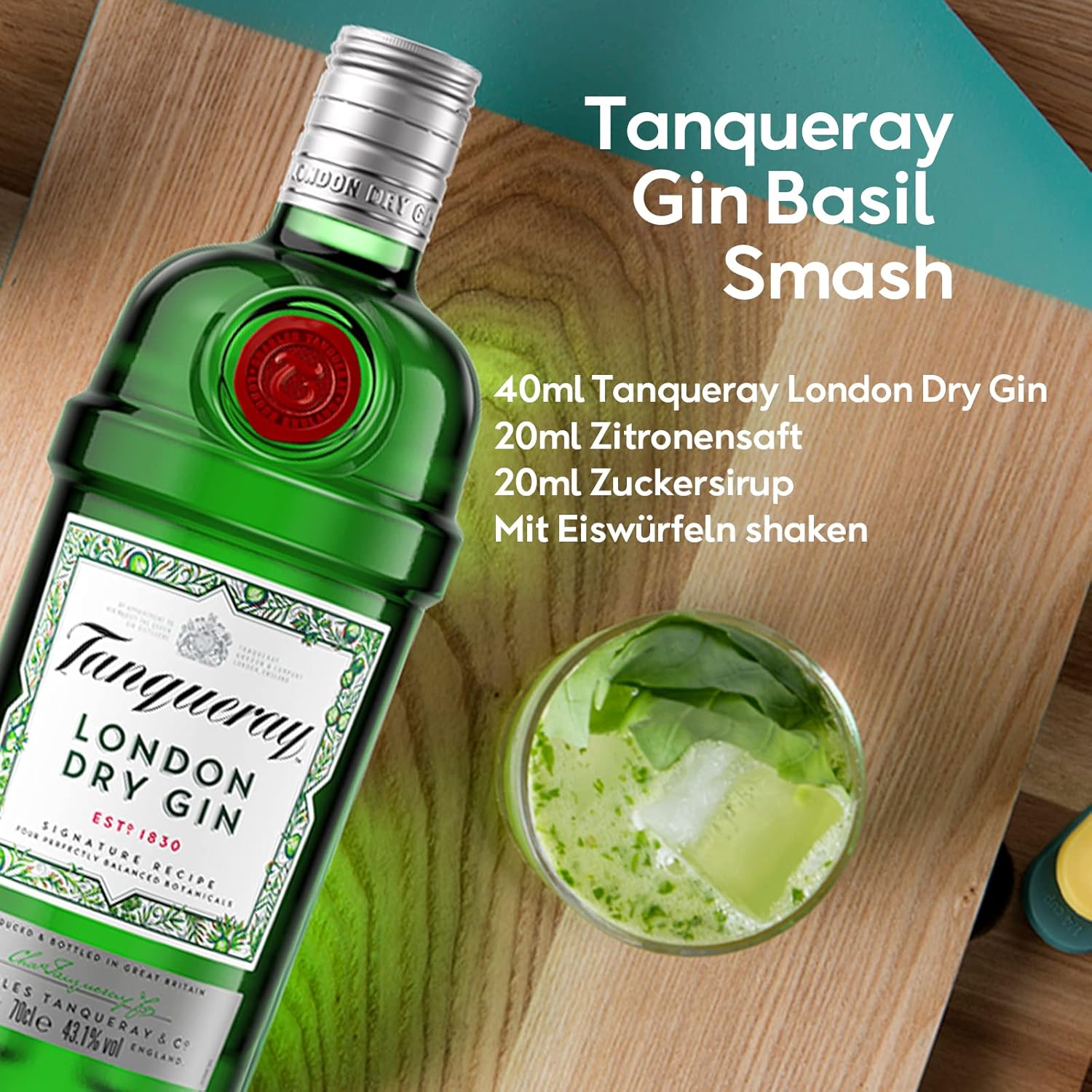 Tanqueray London Dry Gin | aromatischer Gin | 4-fach destilliert auf englischem Boden | 43,1% vol | 1000ml Einzelflasche