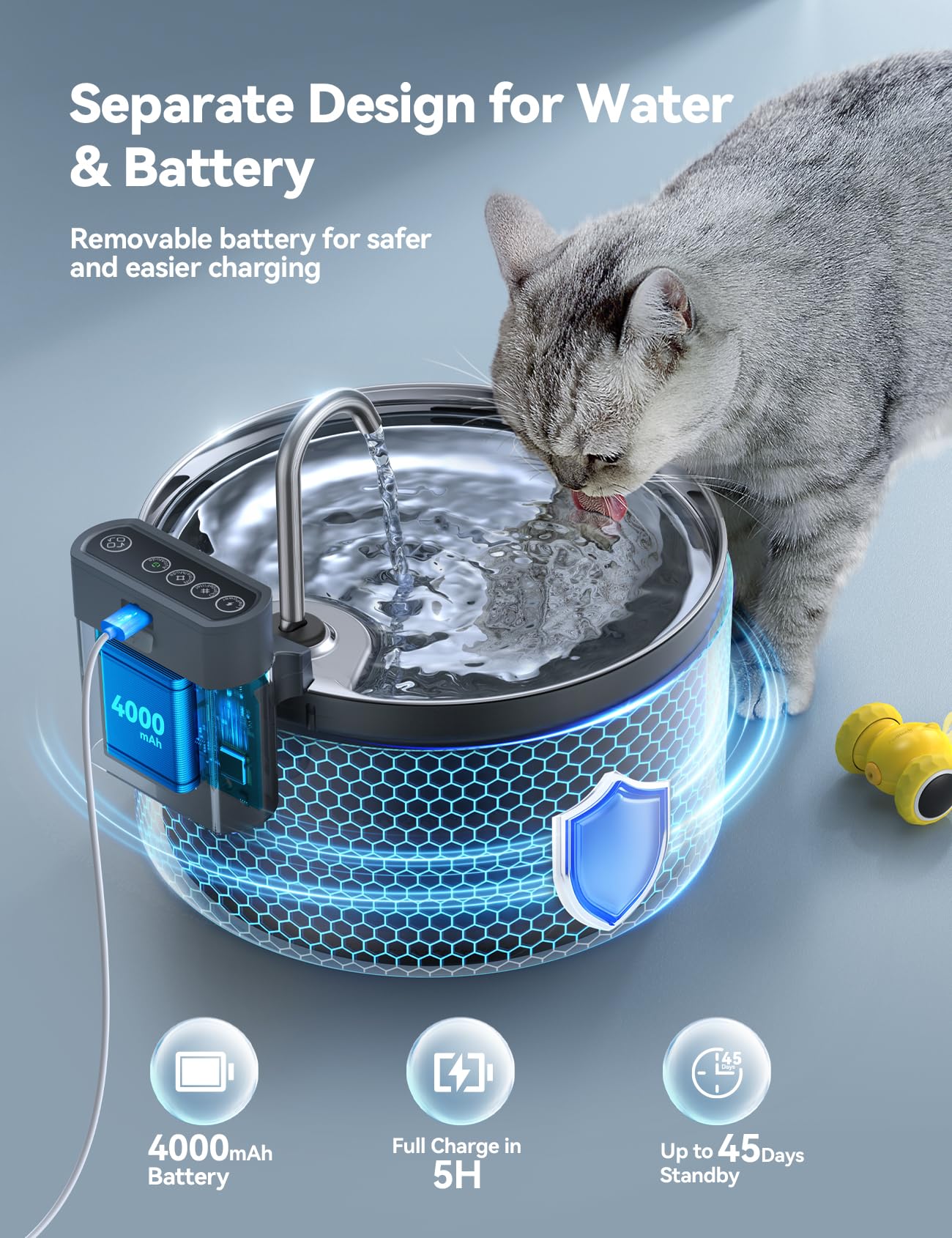 FEELNEEDY 6pcs Ersatzfilter+6pcs Wasserpumpenschwamm für Katzenbrunnen, gesunde und hygienische Filter für Haustier Wasserspender FN-W08/W08L (Ersatzfilter-Aktivkohle)